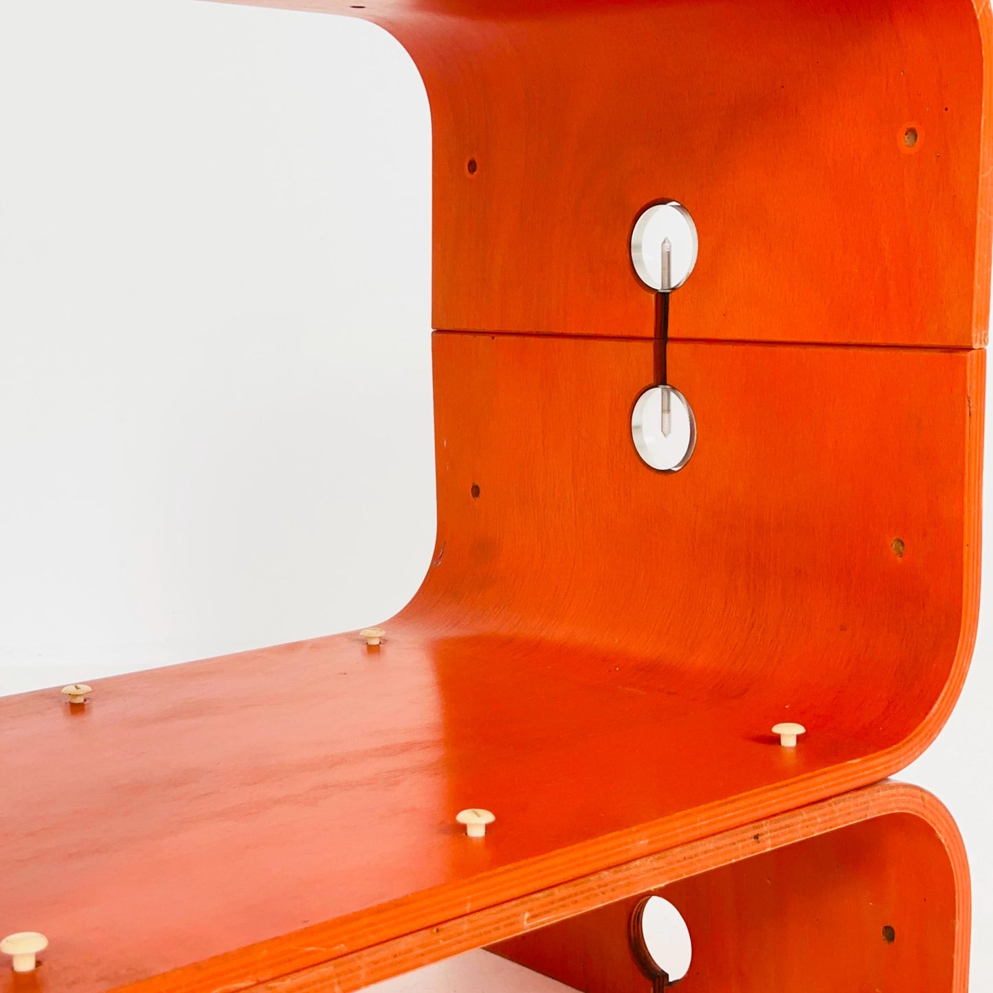 Rare Mid-Century Modern Orange Bentwood Bar Table – Germany 1980s – Iconic Space Age Design