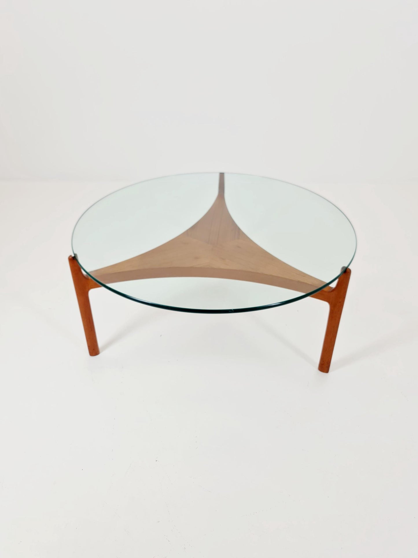 Vintage Teak and glass coffee table By Sven Ellekaer for christian Linneberg 1960s