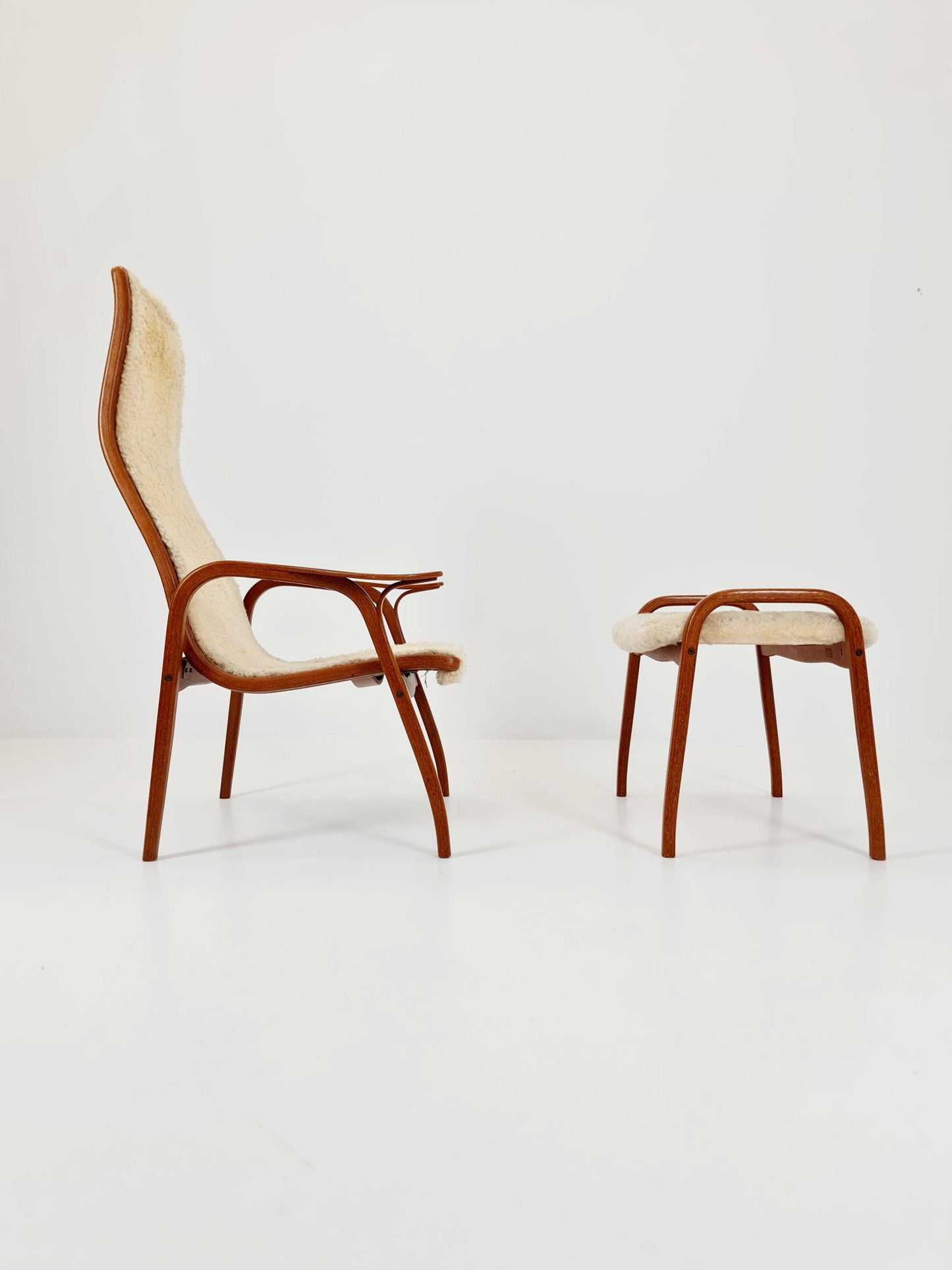 Mid century Lamino Armchair and foot stool By Yngve Ekstöm For Swedese 1960