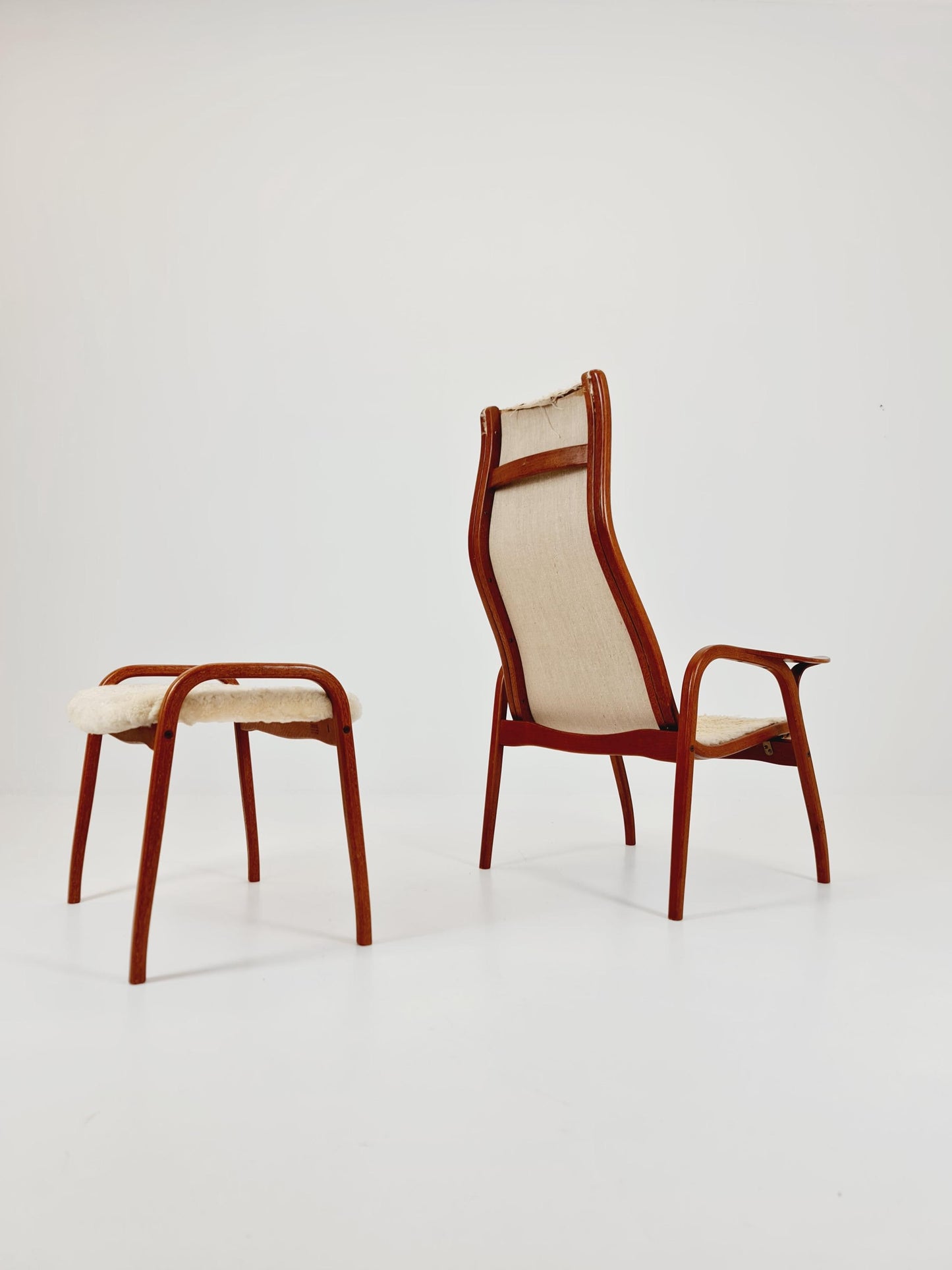 Mid century Lamino Armchair and foot stool By Yngve Ekstöm For Swedese 1960