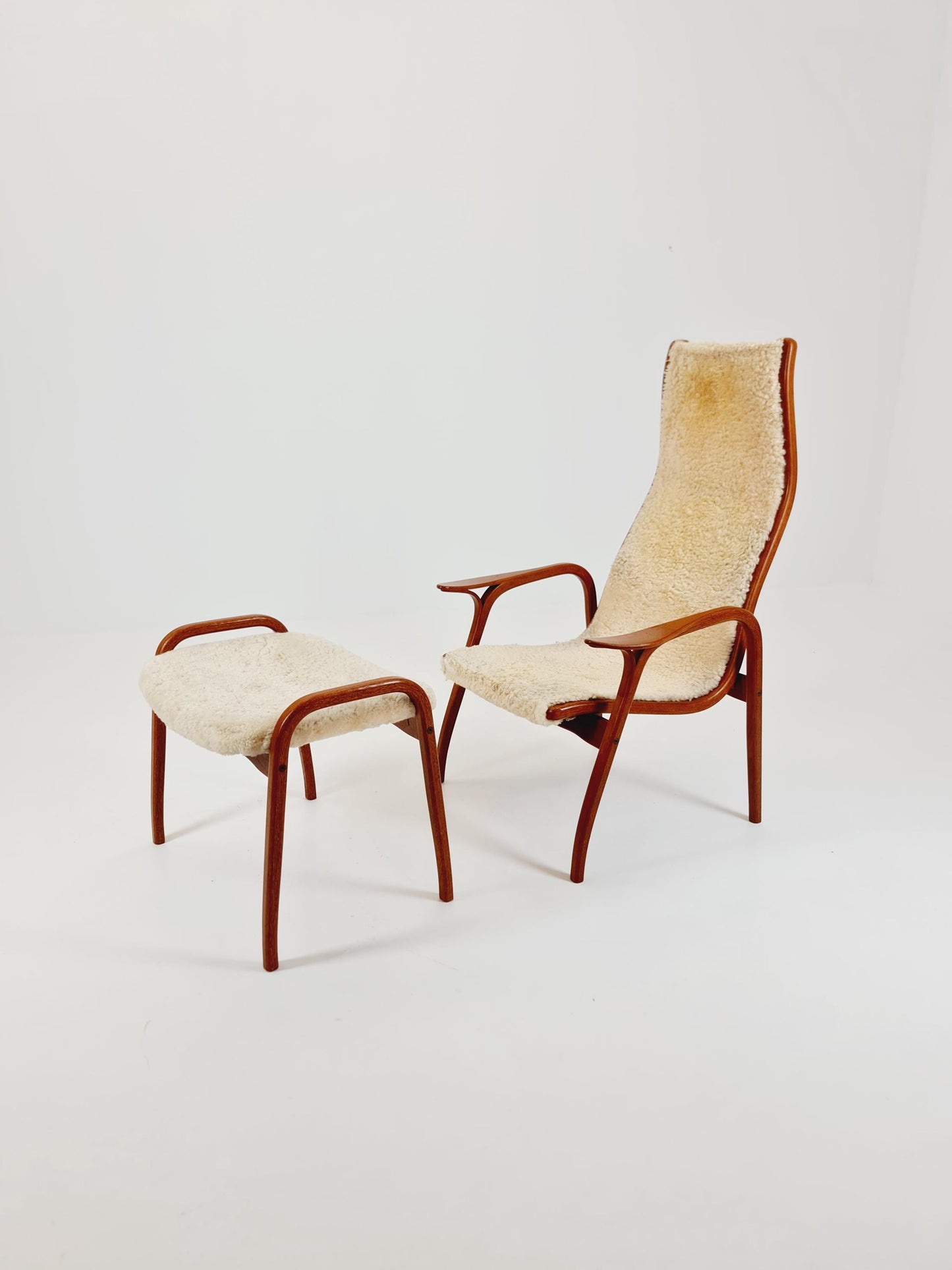 Mid century Lamino Armchair and foot stool By Yngve Ekstöm For Swedese 1960