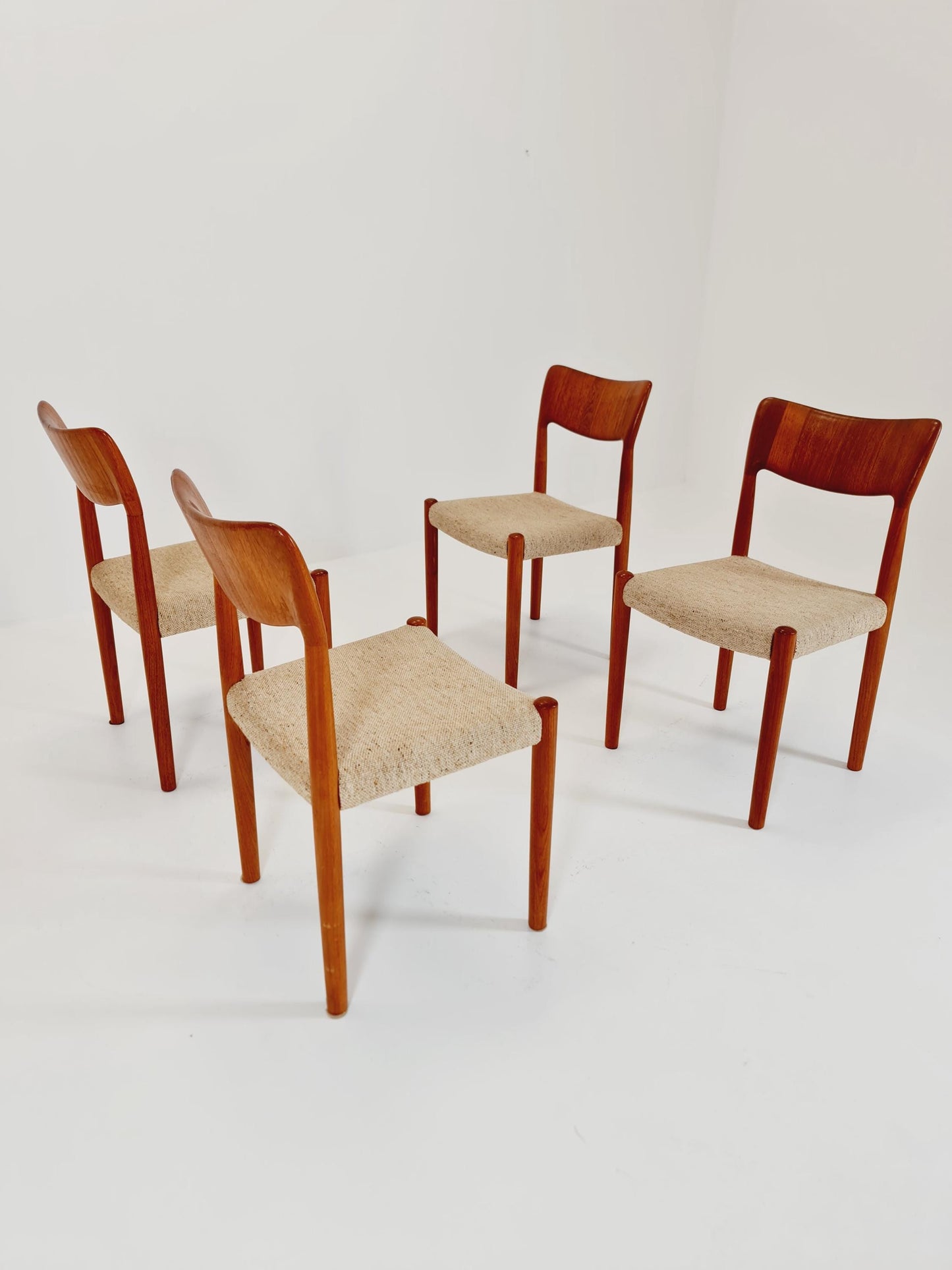 Vintage Danish solid teak dining chairs by Botinge , , 1960s, Set of 4