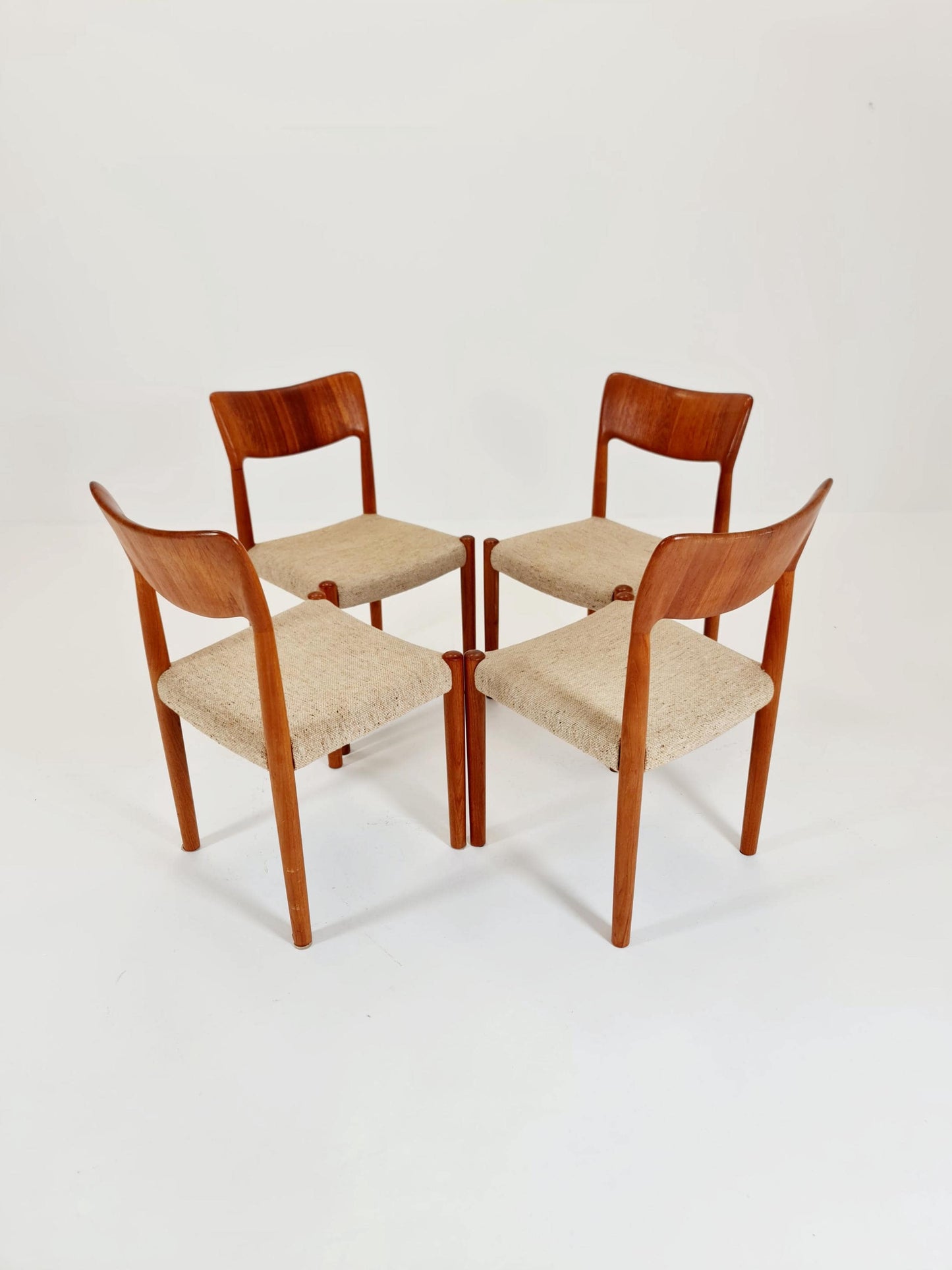 Vintage Danish solid teak dining chairs by Botinge , , 1960s, Set of 4