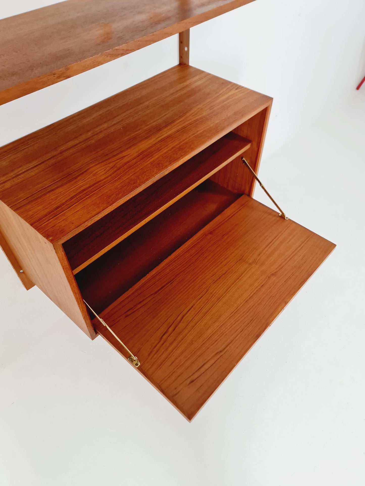 Mid century Danish Teak Wall Unit with Desk cabinet by Poul Cadovius for Royal,Denmark, 1960s