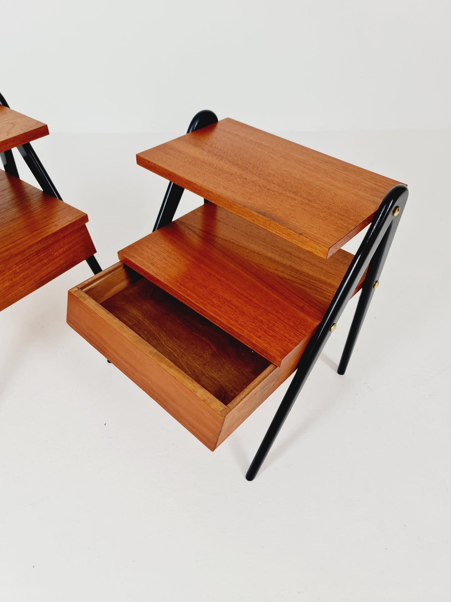 Pair of Danish teak vintage bedside tables/ Night stands, 1960s