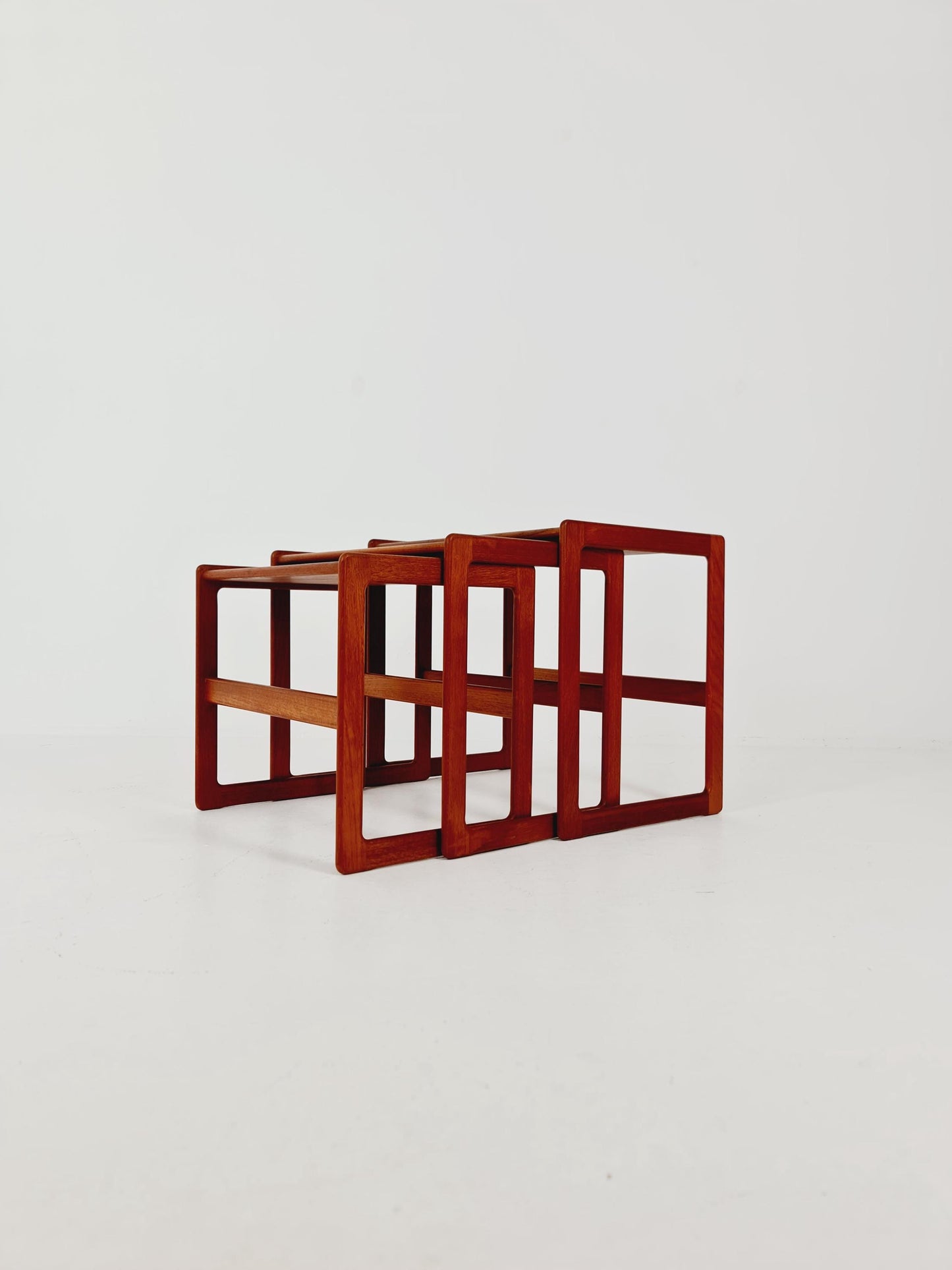 Midcentury Danish teak Nesting Tables by Arne Hovmand Olsen for Mogens Kold Möber , 3 Set 1960s