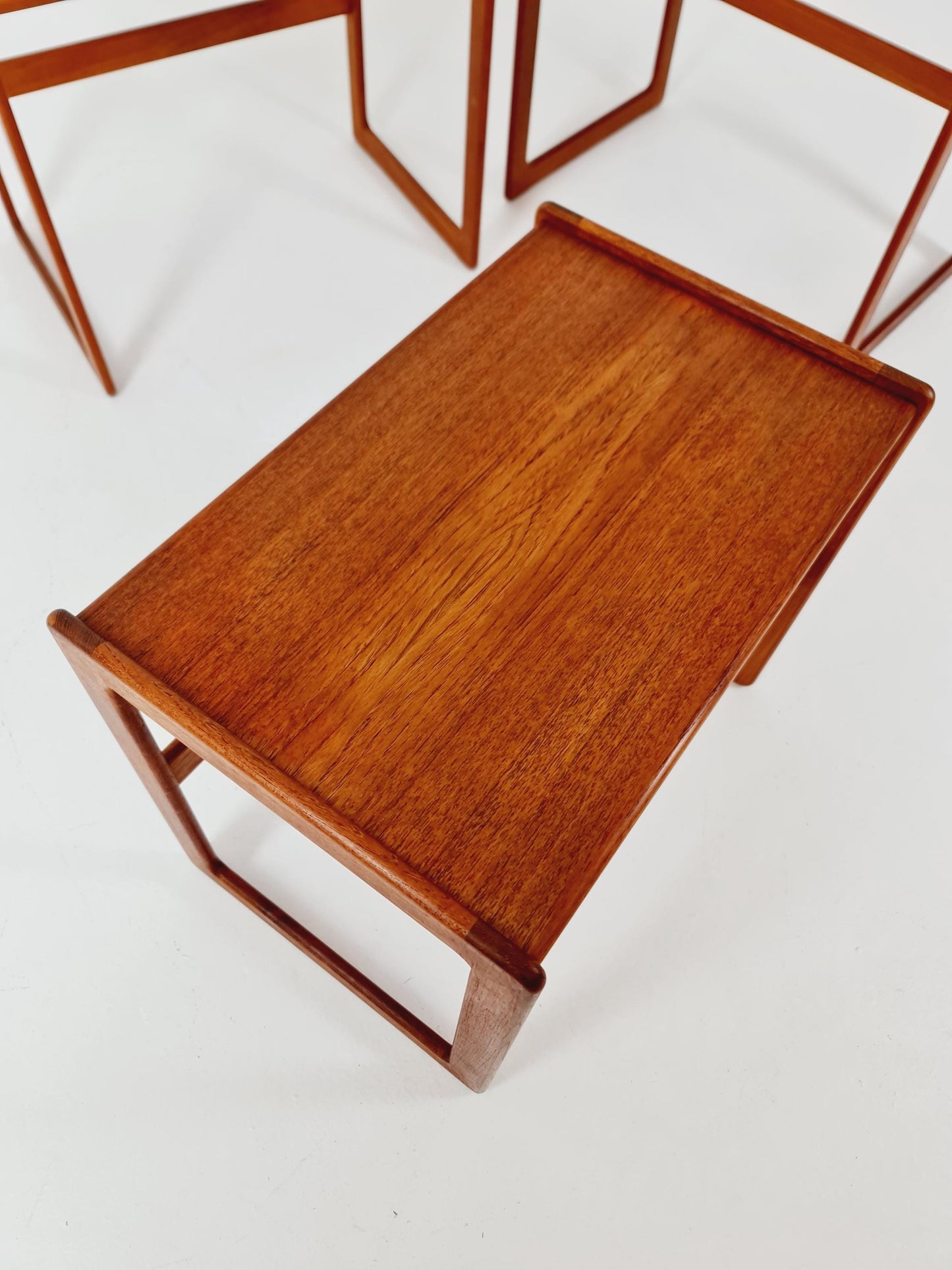 Midcentury Danish teak Nesting Tables by Arne Hovmand Olsen for Mogens Kold Möber , 3 Set 1960s