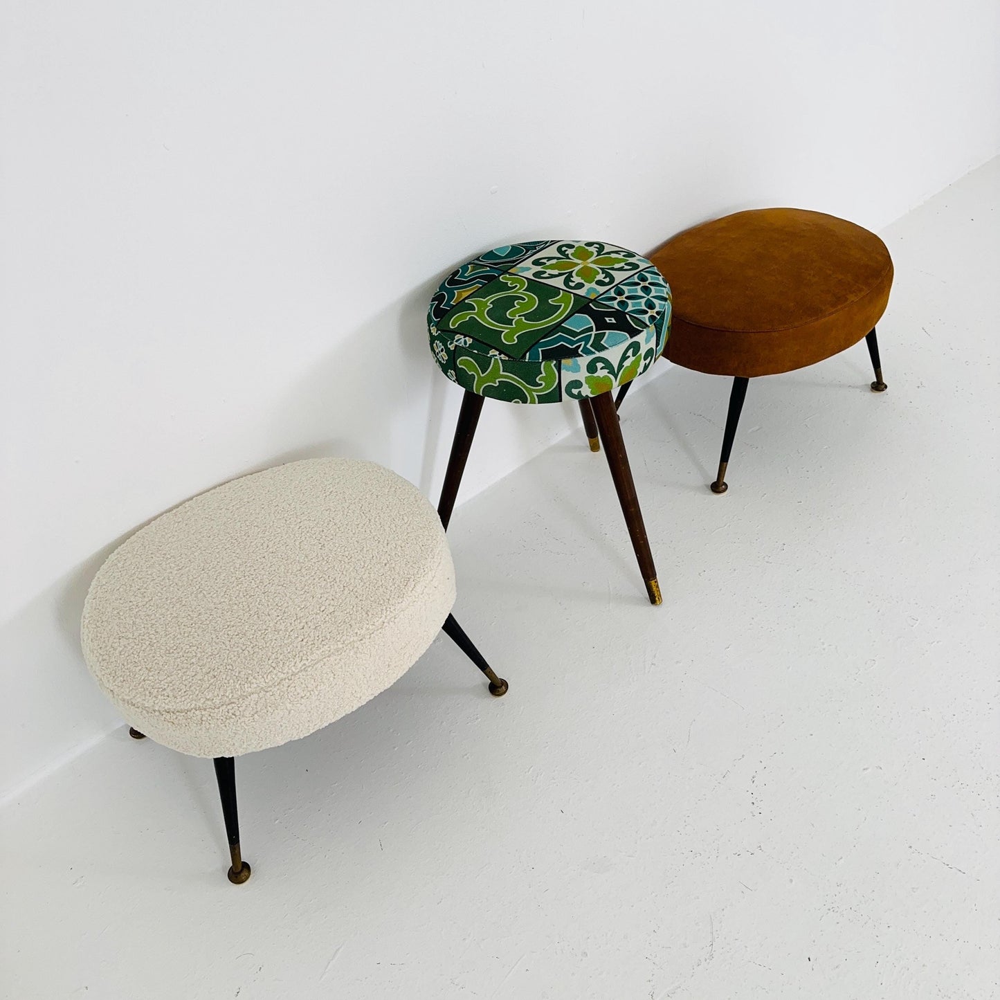 1 of 3 mid century modern stools German tripod vintage design 1960s