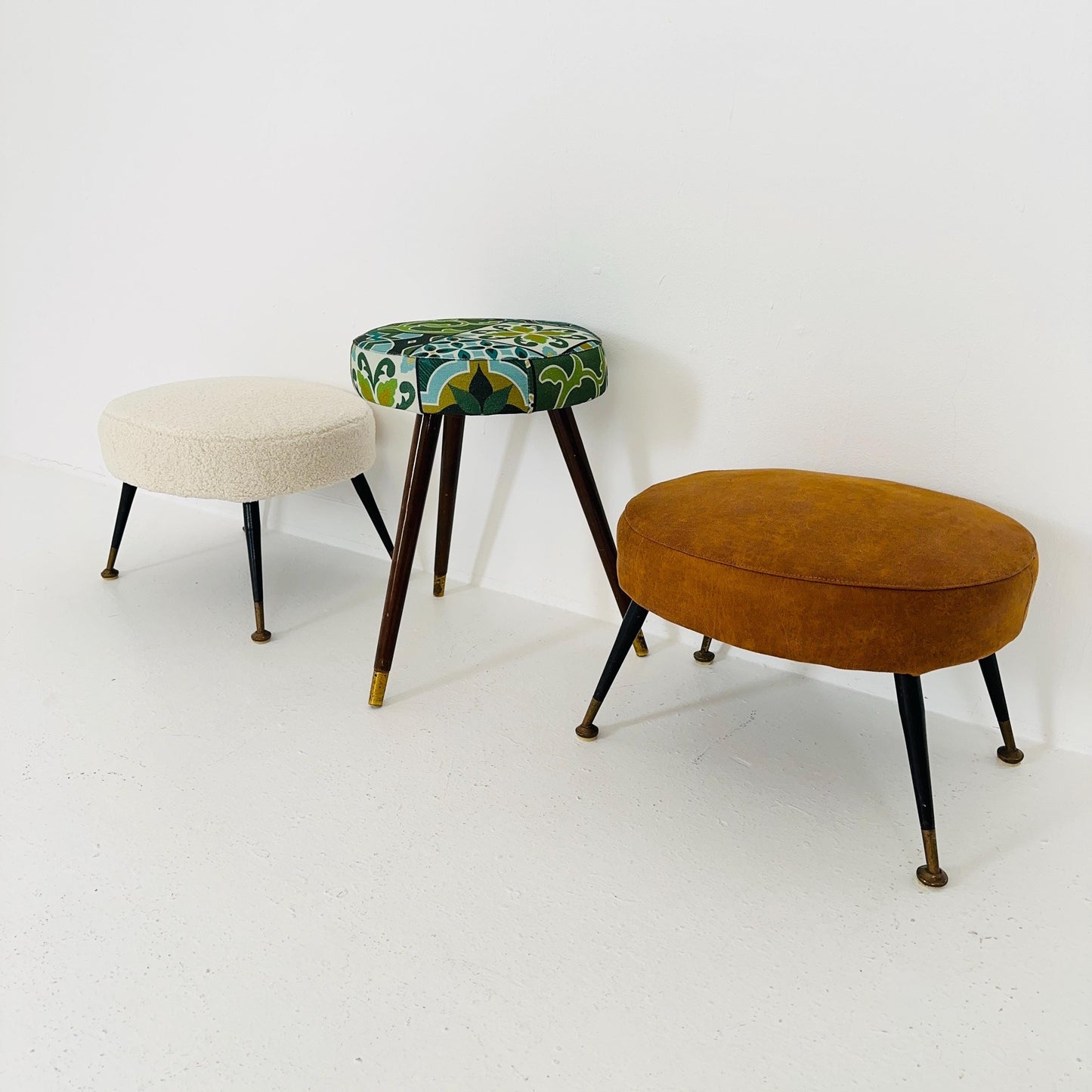 1 of 3 mid century modern stools German tripod vintage design 1960s