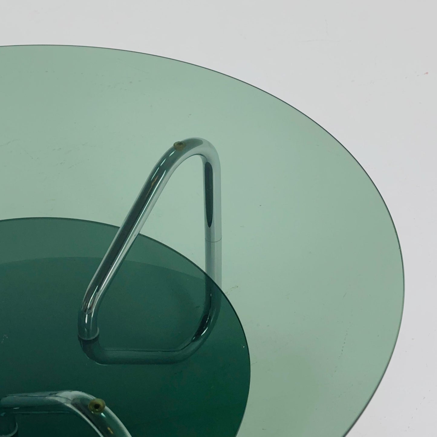 Mid century tubule chrome and smoked glass coffee table , Italy 1980s