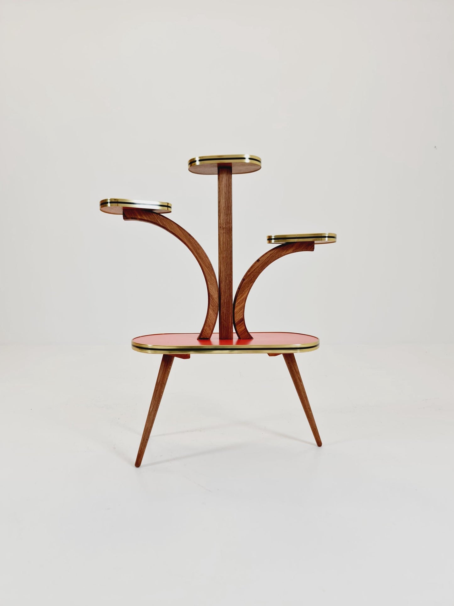 Rare Large German Plant Stand, Colorful Vintage Mid-Century Minimalist Indoor Plant Stand Side Table Retro flower table, 1950s