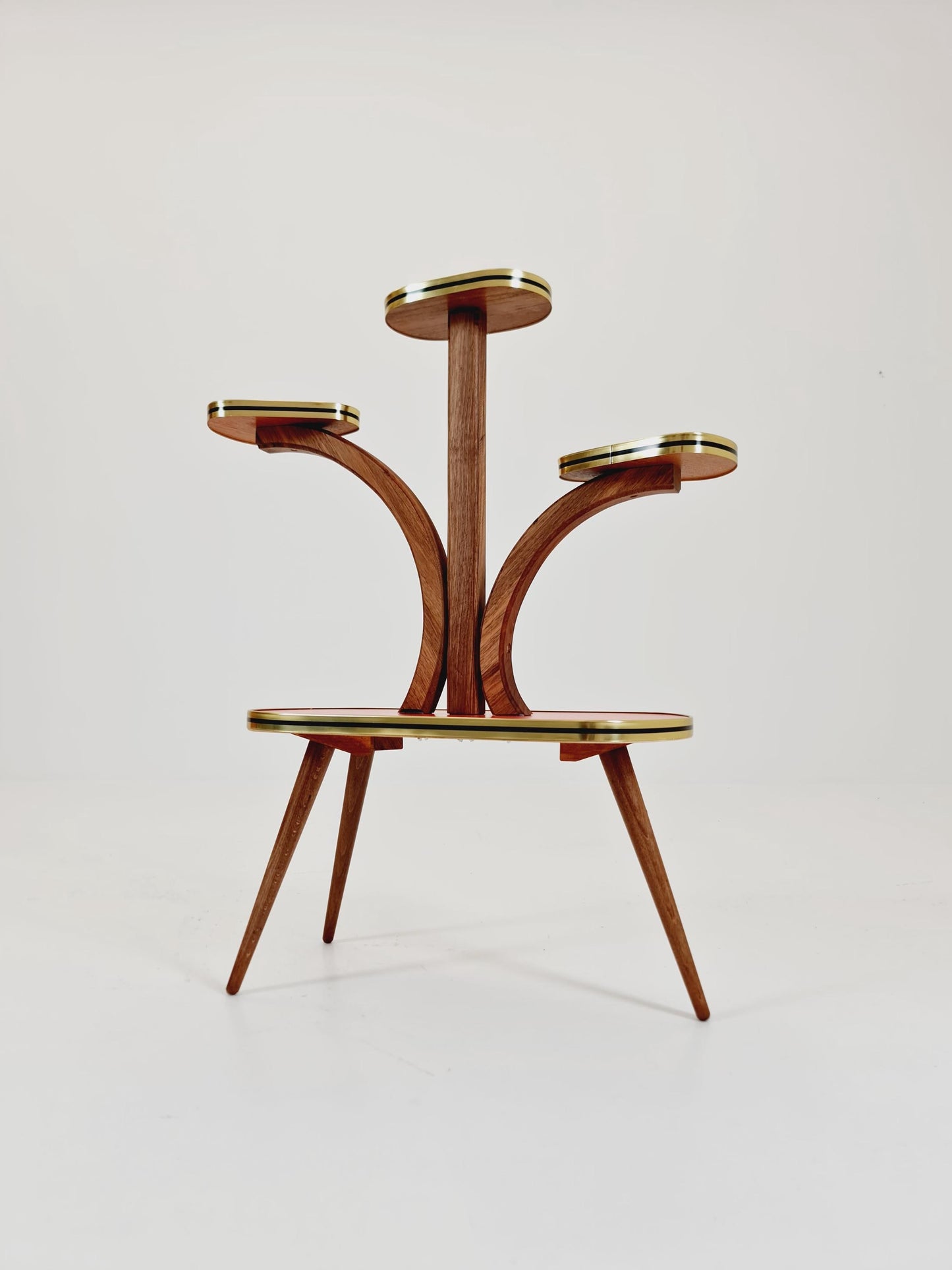 Rare Large German Plant Stand, Colorful Vintage Mid-Century Minimalist Indoor Plant Stand Side Table Retro flower table, 1950s