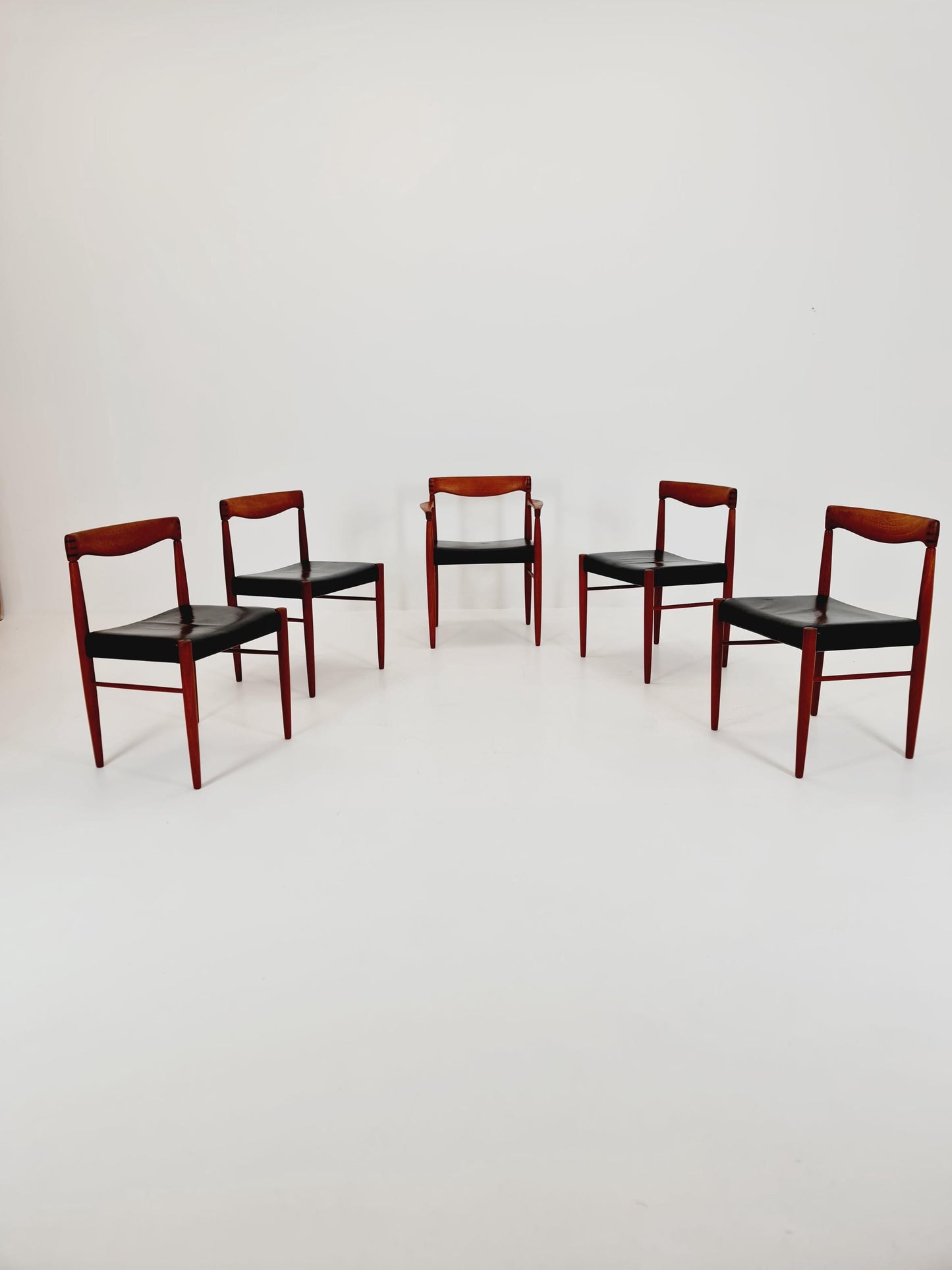 Danish teak & danish cord dining chairs by H. W. Klein for Bramin, 1960s, set of 4