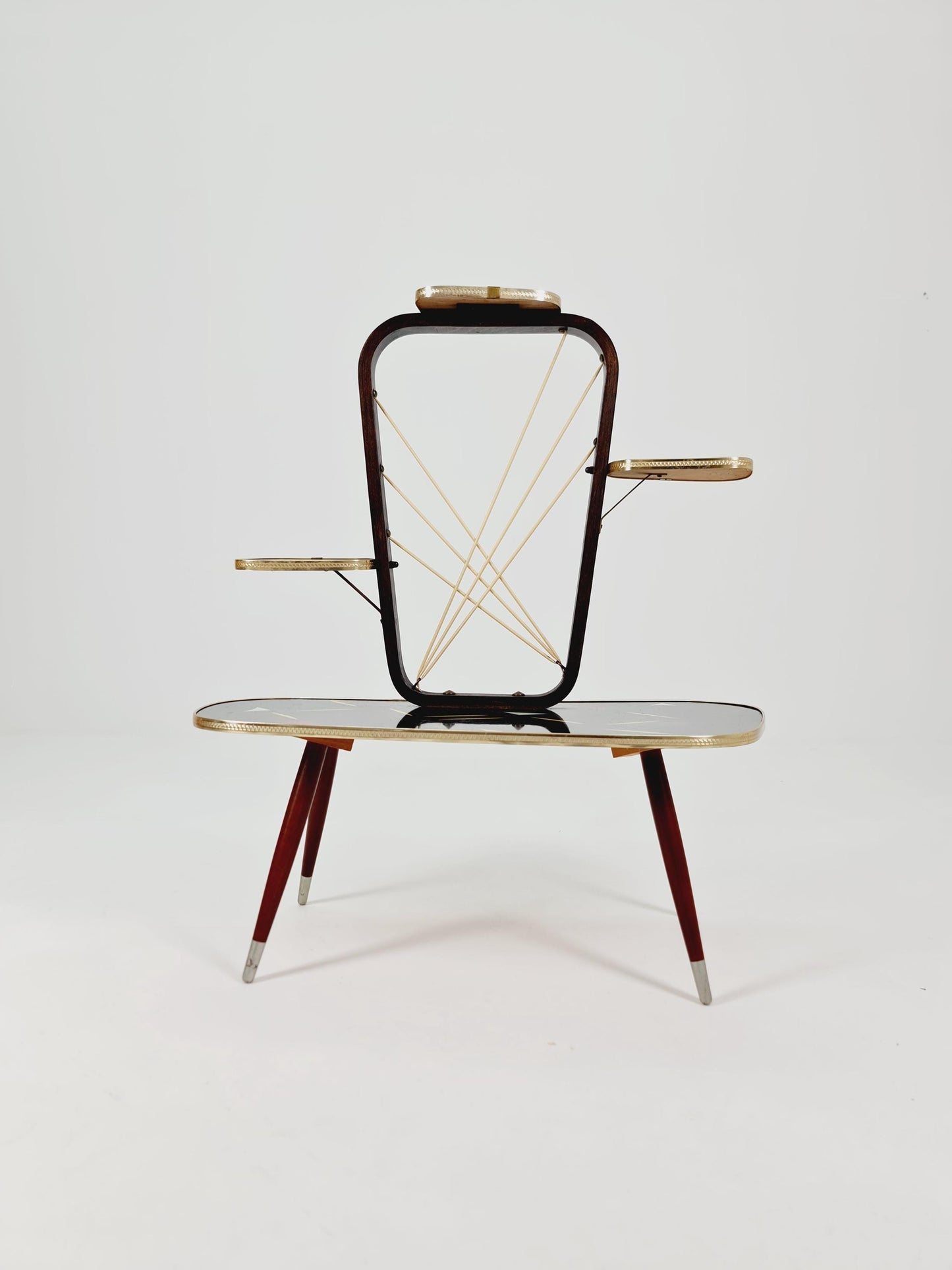 Big 1950s German Plant Stand, Colorful Vintage Mid-Century Minimalist Indoor Plant Stand Side Table Retro flower table