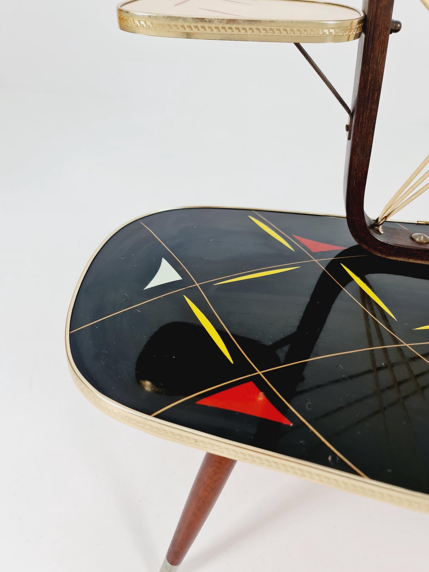 Big 1950s German Plant Stand, Colorful Vintage Mid-Century Minimalist Indoor Plant Stand Side Table Retro flower table