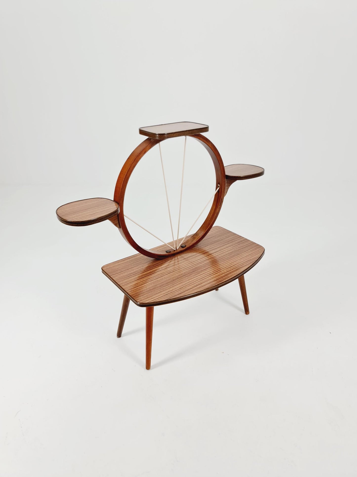 Big 1950s German Plant Stand, Vintage Mid-Century Minimalist Indoor Plant Stand Side Table Retro flower table