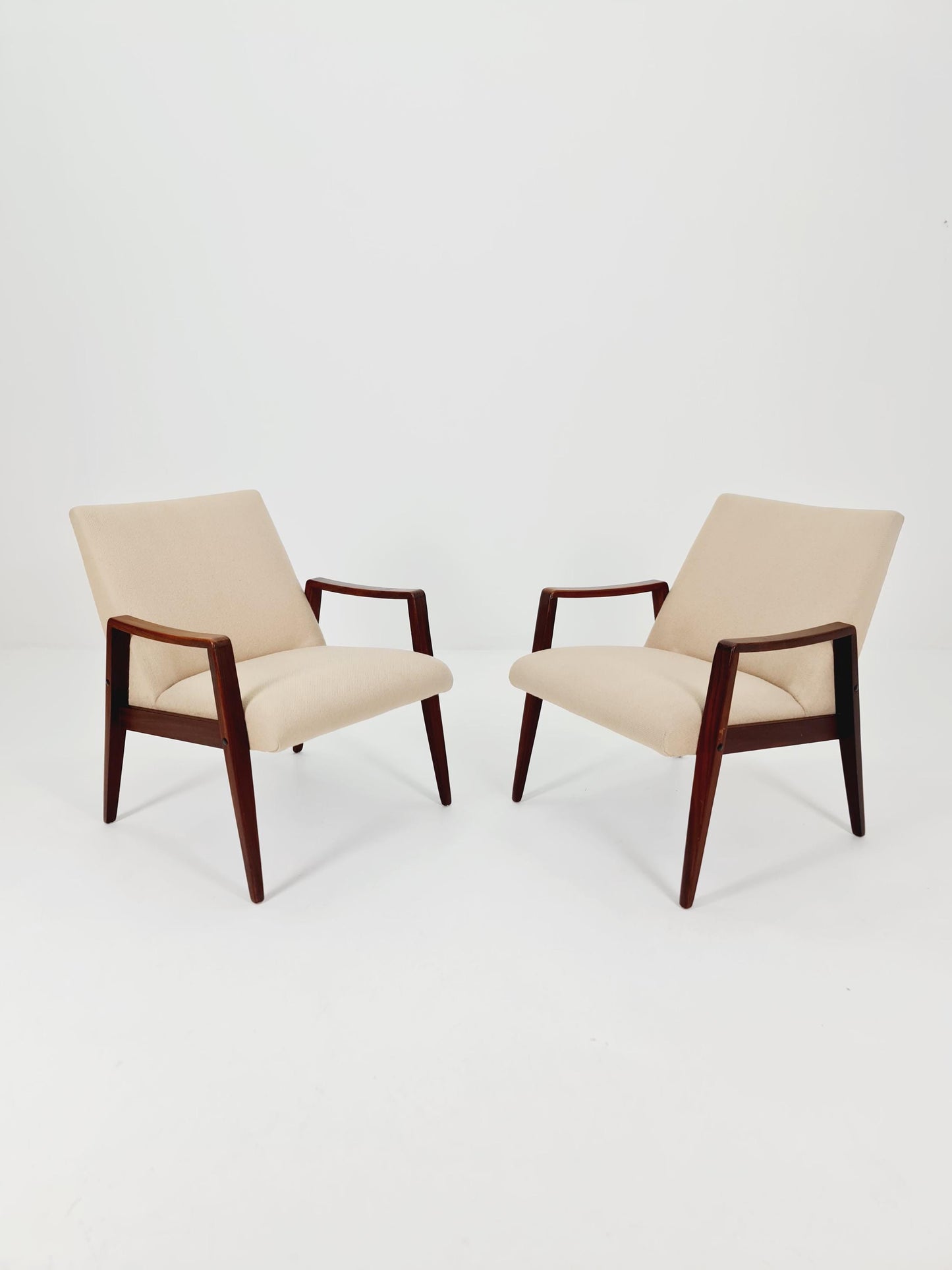Mid century easy lounge chairs 1960s, Set of 2