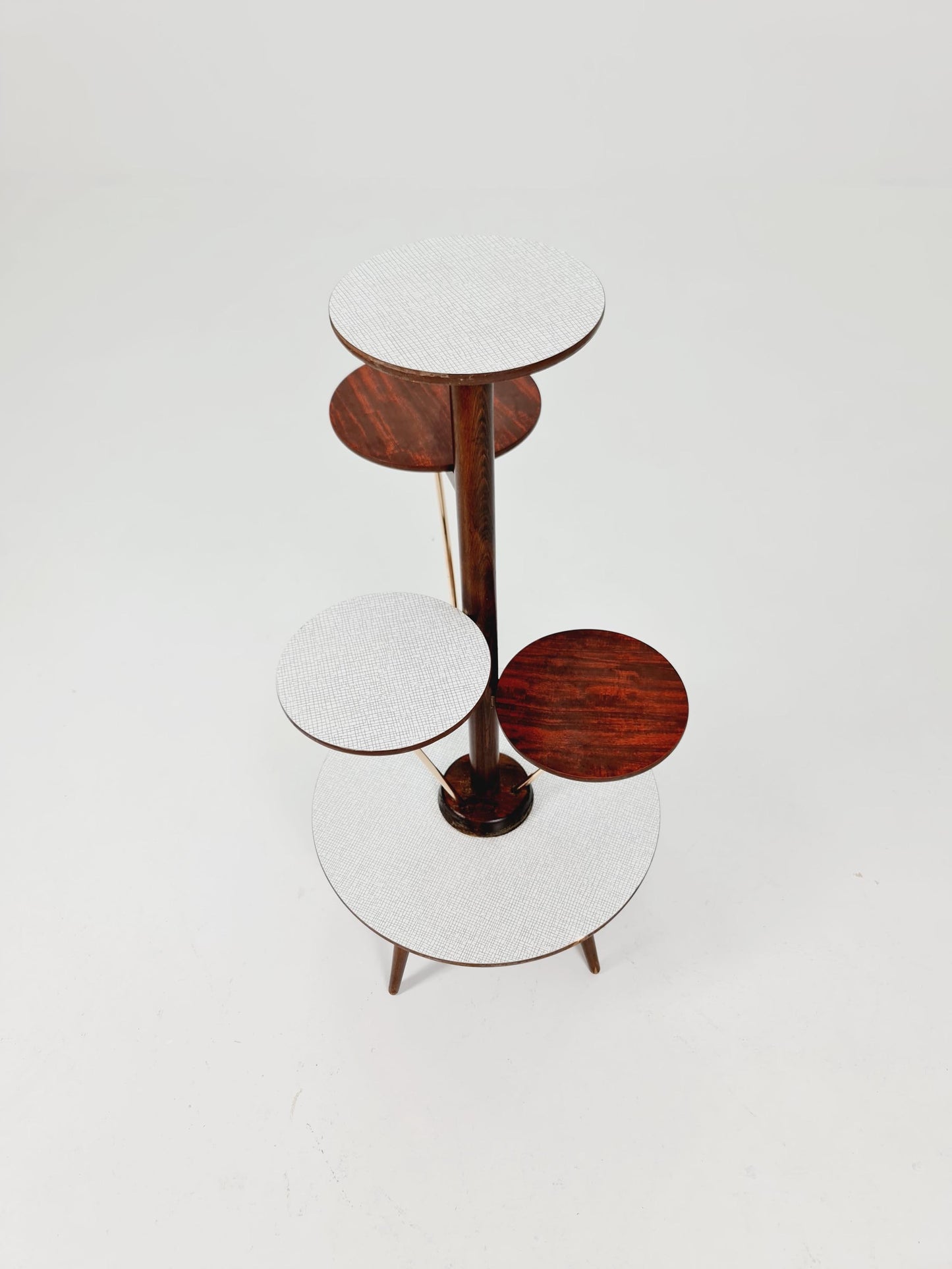Big 1950s German Plant Stand, Colorful Vintage Mid-Century Minimalist Indoor Plant Stand Side Table Retro flower table By Opal