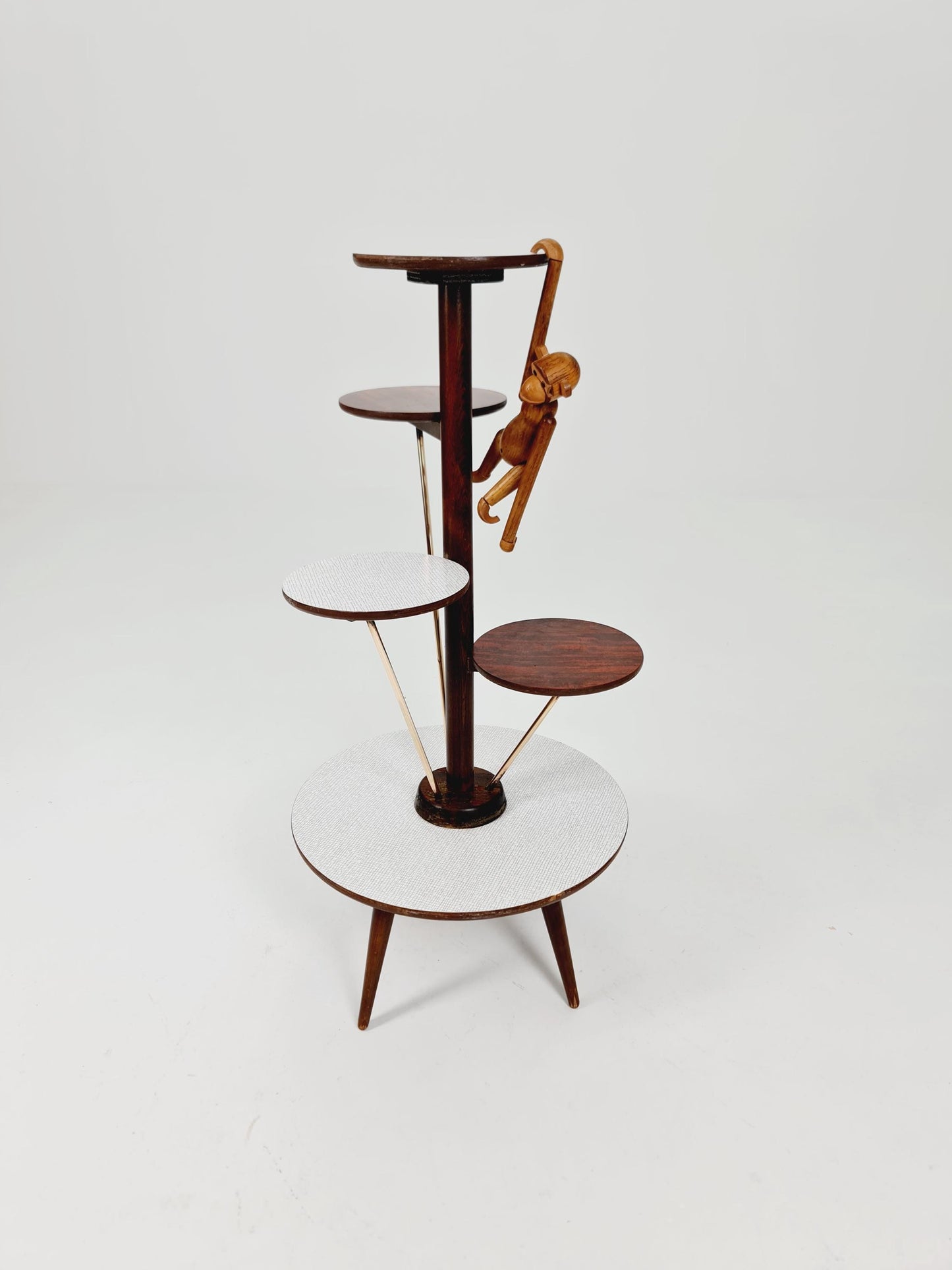 Big 1950s German Plant Stand, Colorful Vintage Mid-Century Minimalist Indoor Plant Stand Side Table Retro flower table By Opal