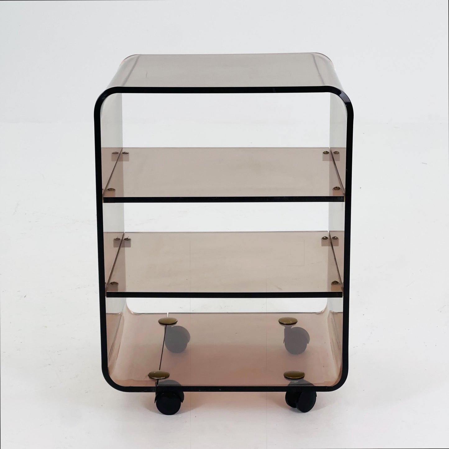 Space age Smoked Brown Plexiglass Trolley-side table by Michel Dumas for Roche Bobois 1970s
