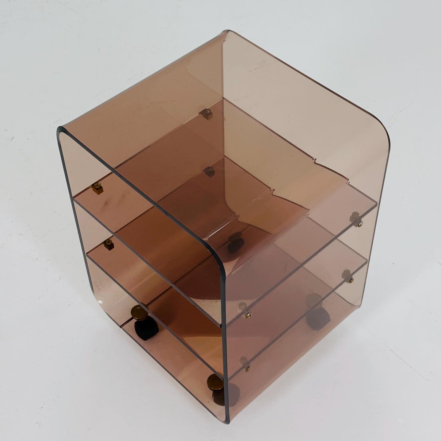 Space age Smoked Brown Plexiglass Trolley-side table by Michel Dumas for Roche Bobois 1970s