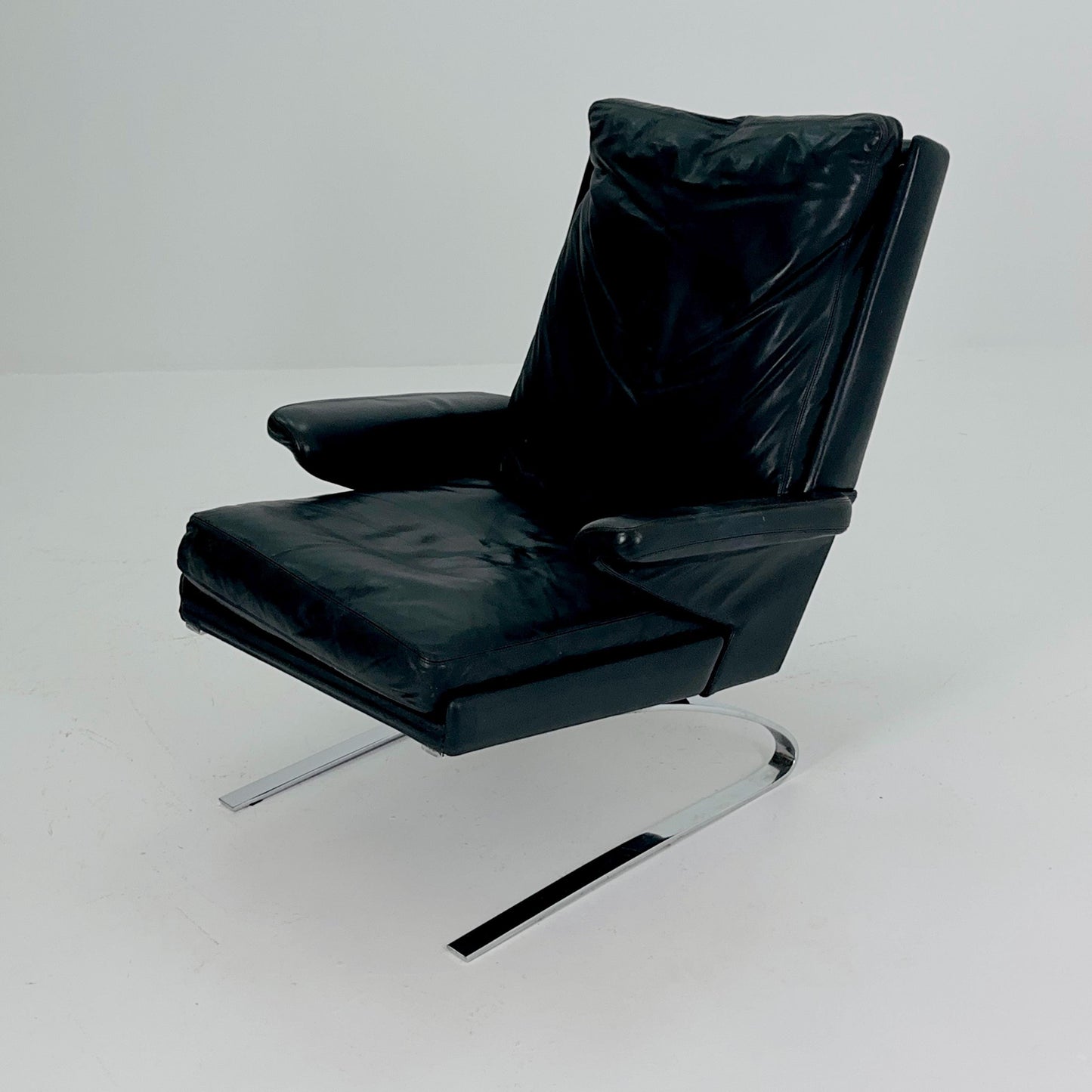 Mid Century Black Swing Lounge Chair by Reinhold Adolf for Cor Germany 1960s