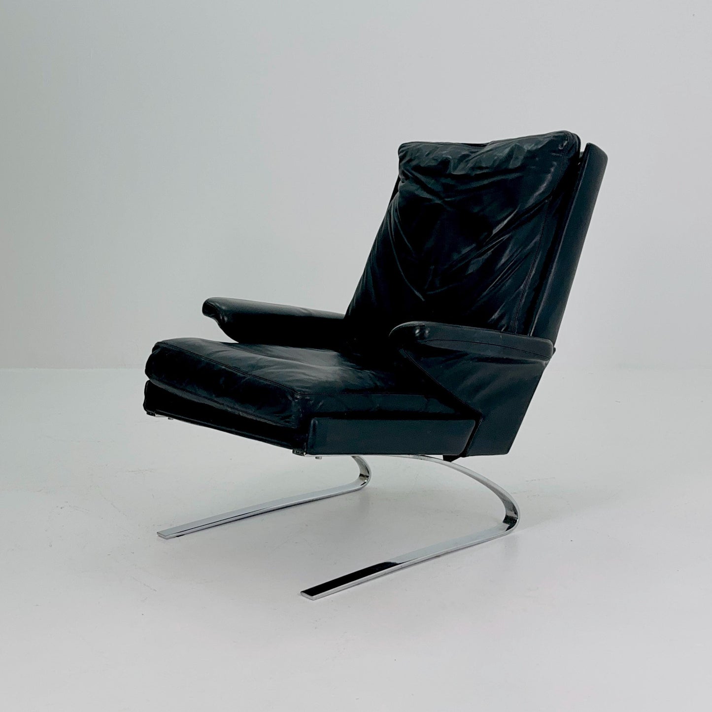 Mid Century Black Swing Lounge Chair by Reinhold Adolf for Cor Germany 1960s