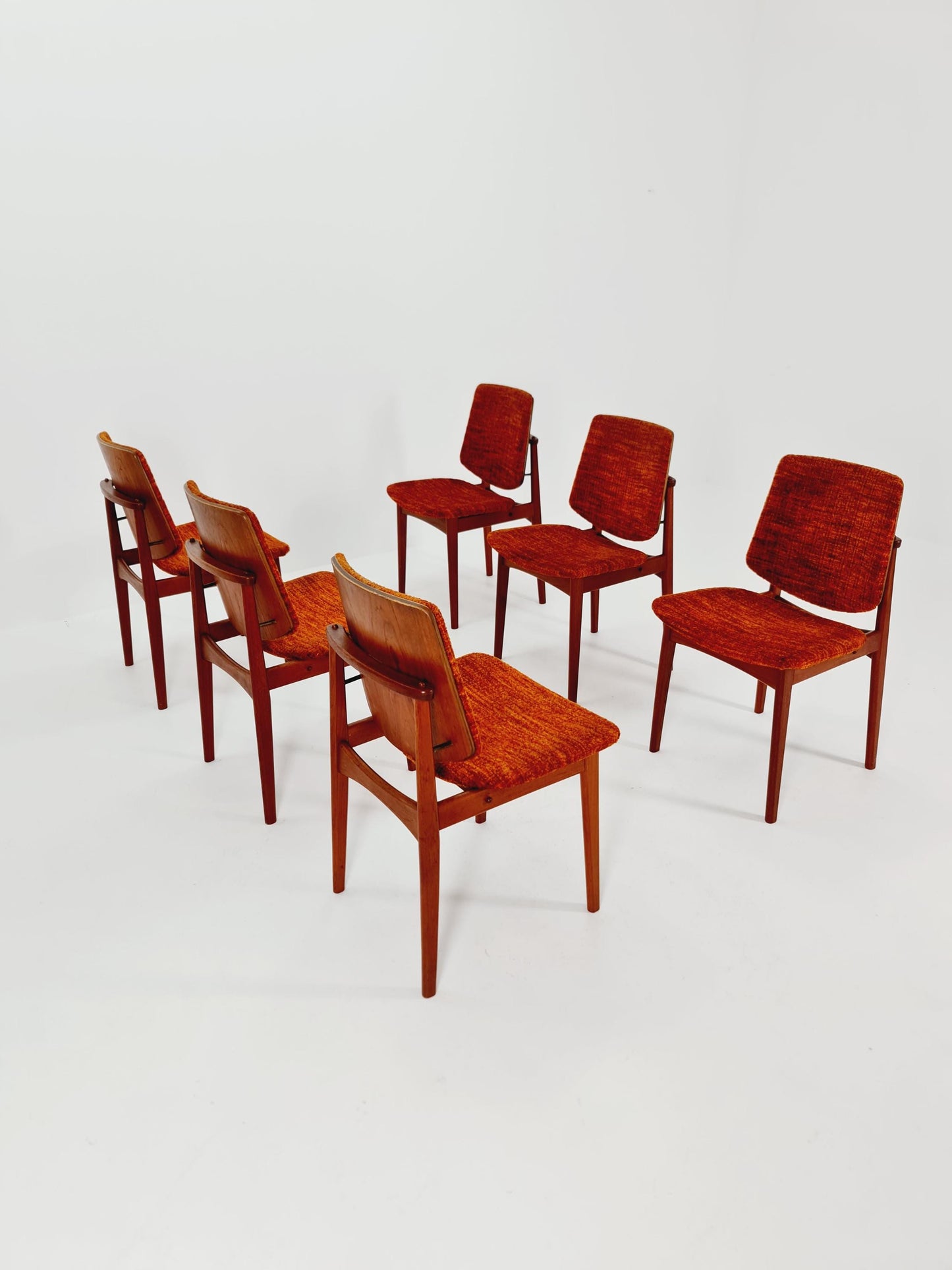 Midcentury teak Dining chairs by Arne Hovmand Olsen 1960s, set of 6