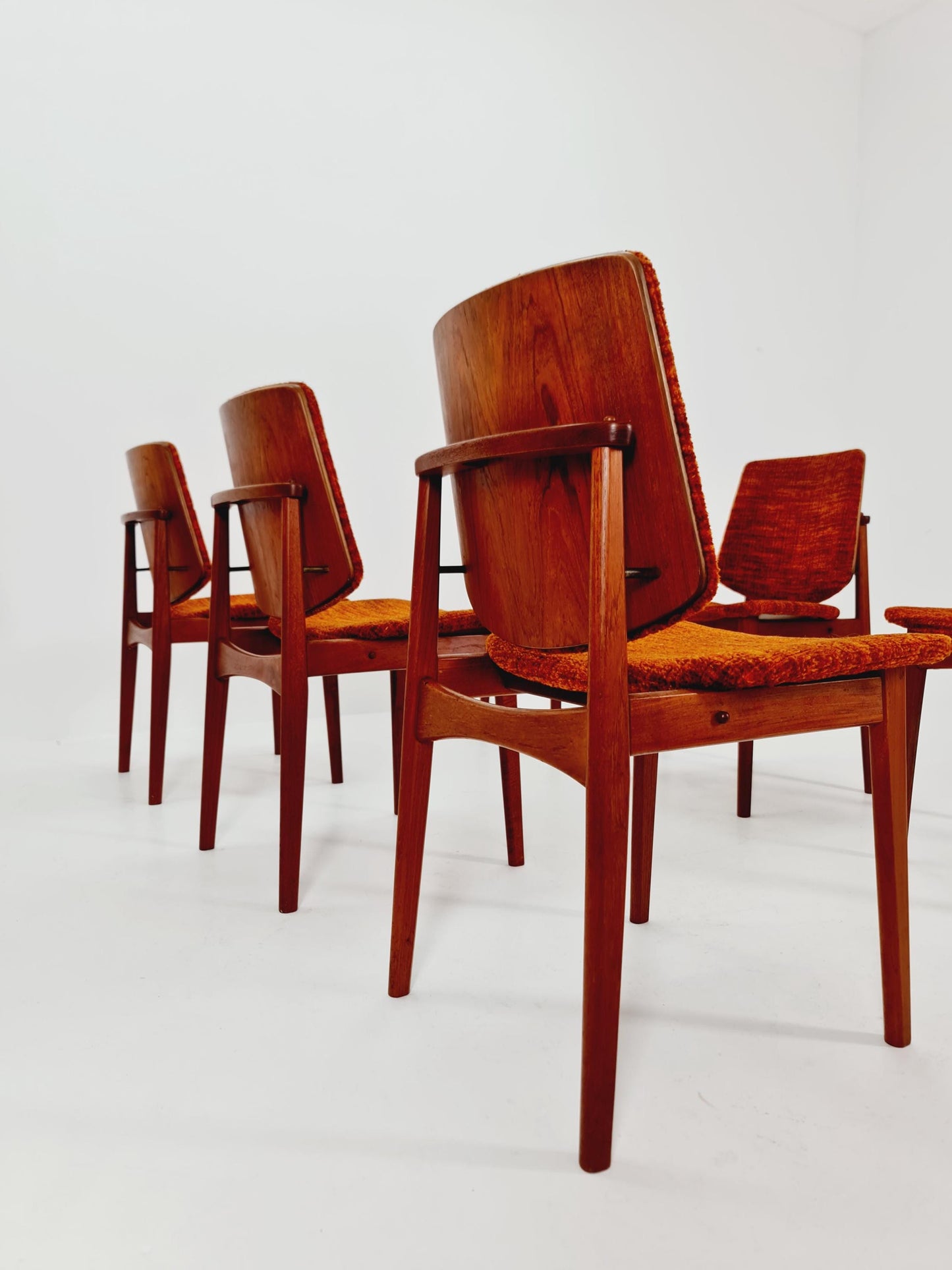 Midcentury teak Dining chairs by Arne Hovmand Olsen 1960s, set of 6