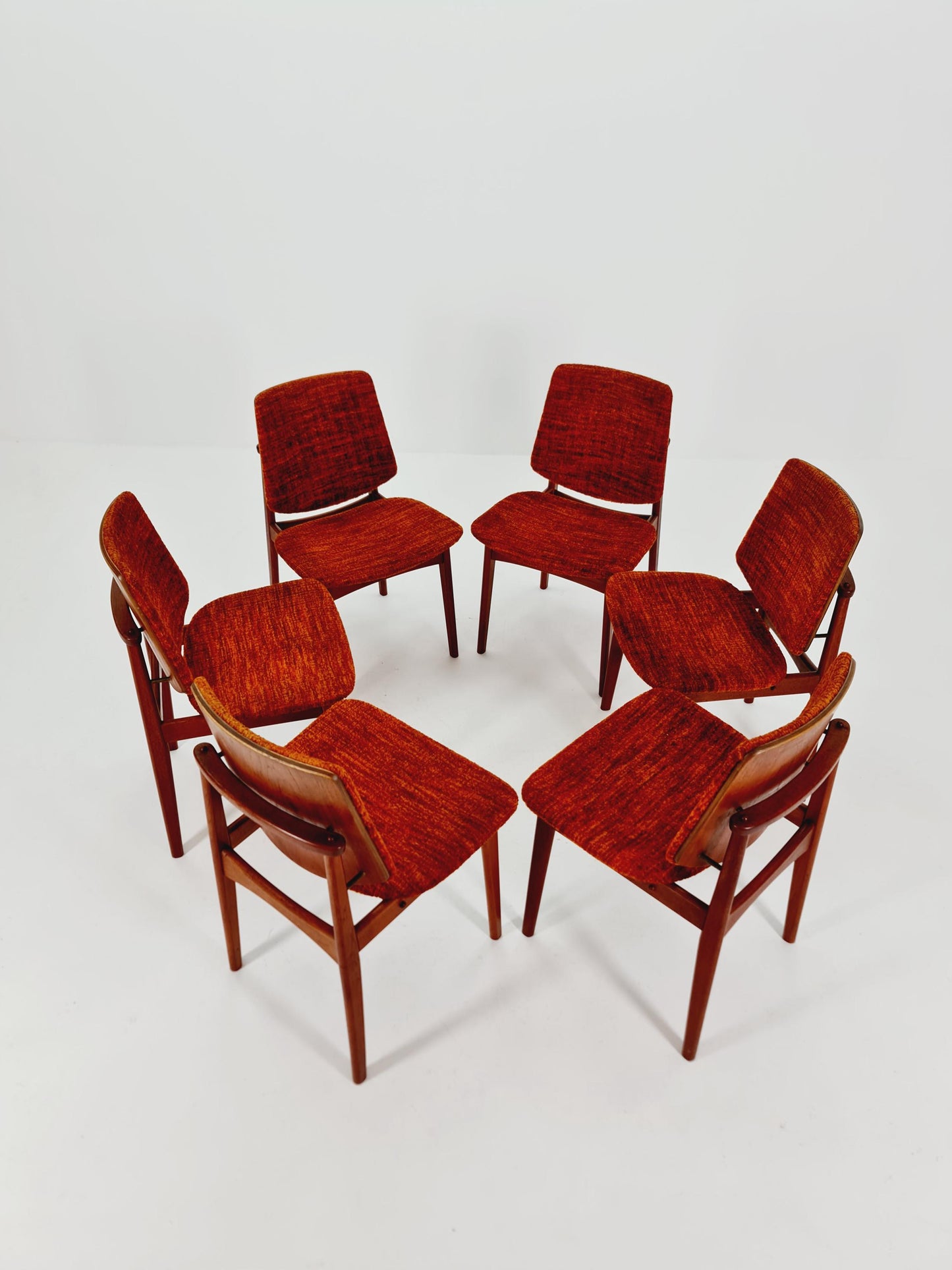 Midcentury teak Dining chairs by Arne Hovmand Olsen 1960s, set of 6