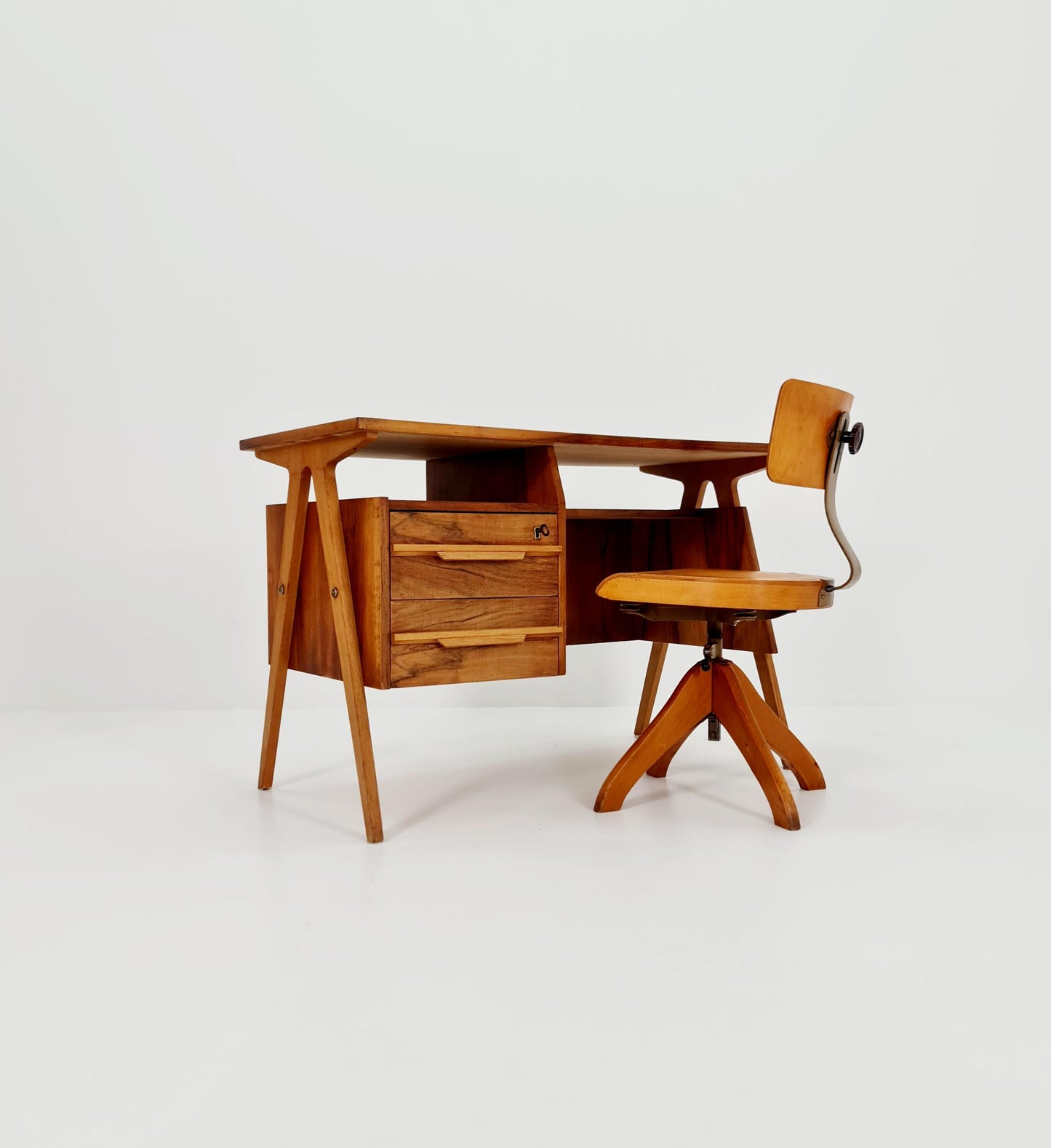Super Rare Mid century vintage desk Walnut 1950s