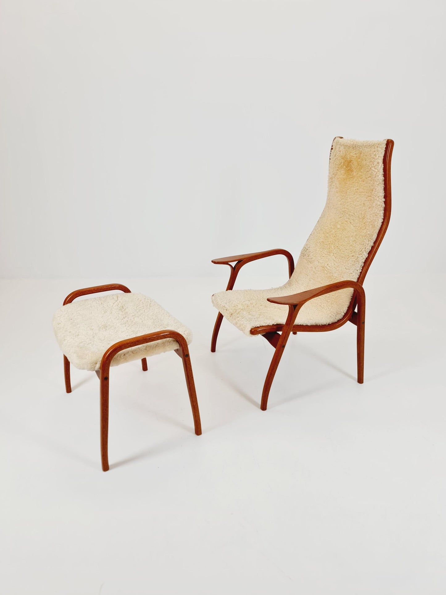Mid century Lamino Armchair and foot stool By Yngve Ekstöm For Swedese 1960