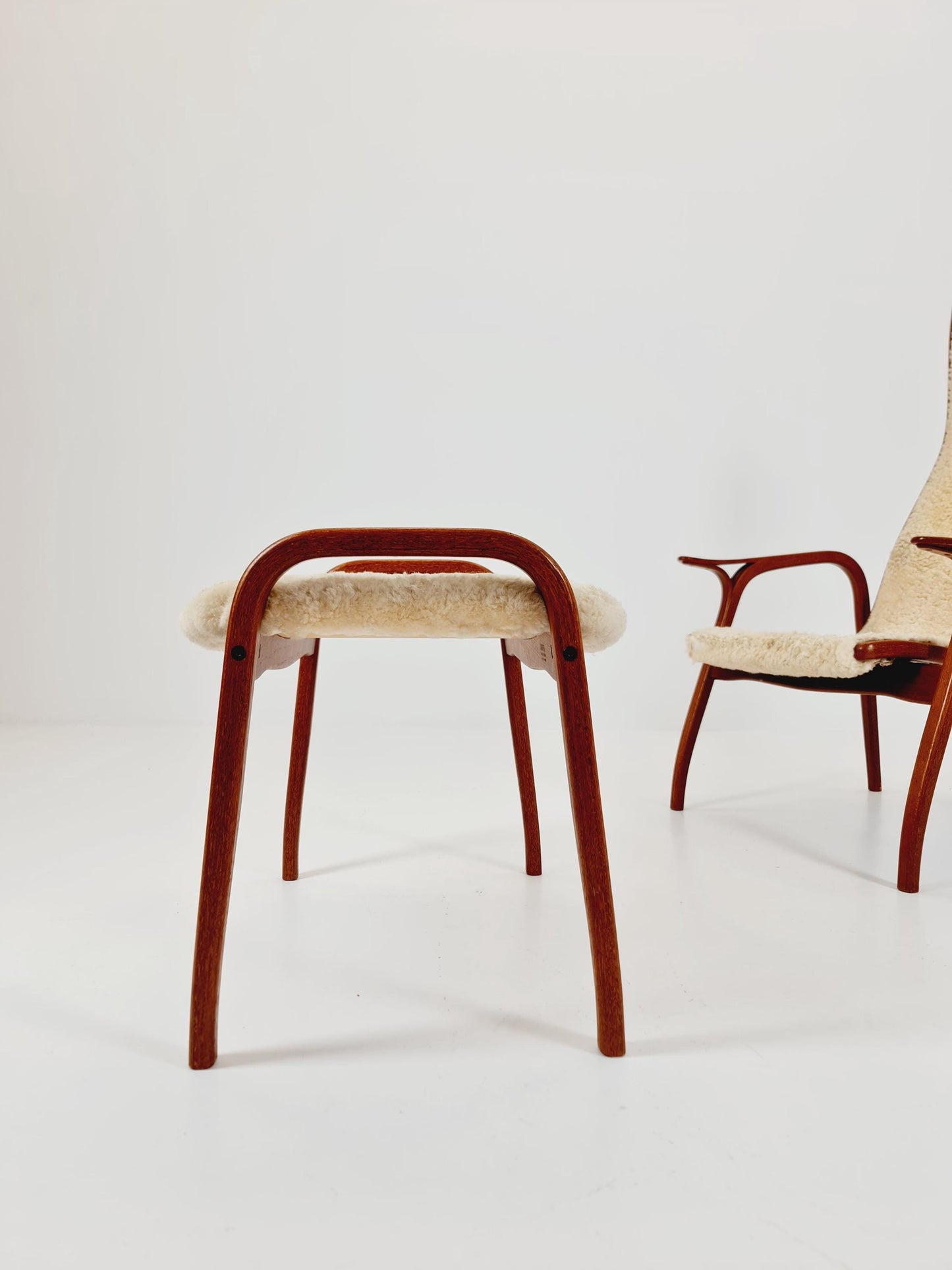 Mid century Lamino Armchair and foot stool By Yngve Ekstöm For Swedese 1960