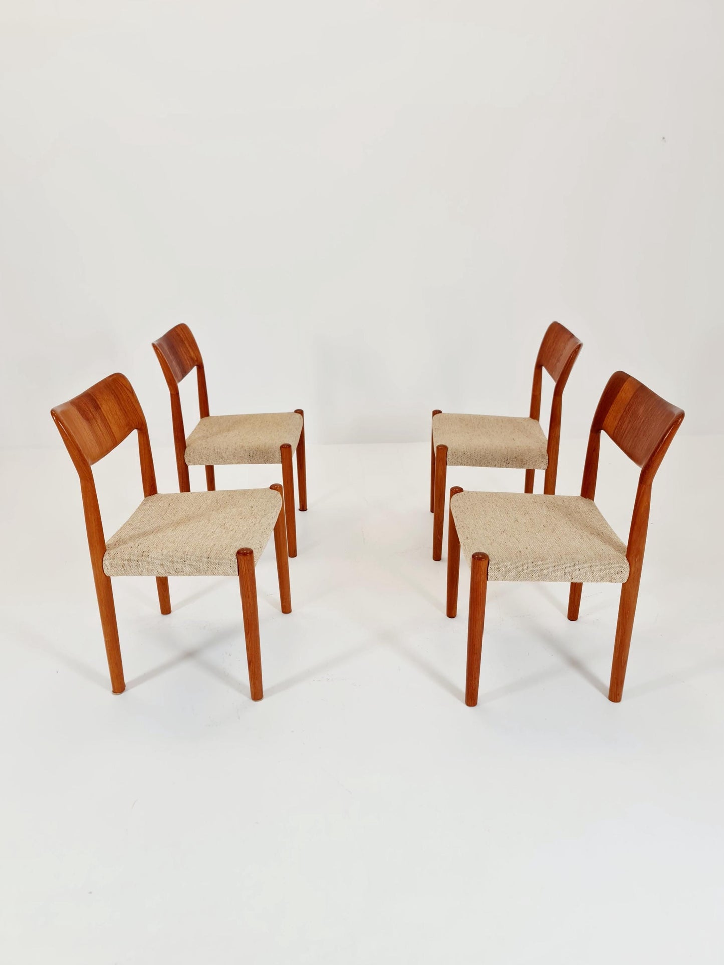 Vintage Danish solid teak dining chairs by Botinge , , 1960s, Set of 4