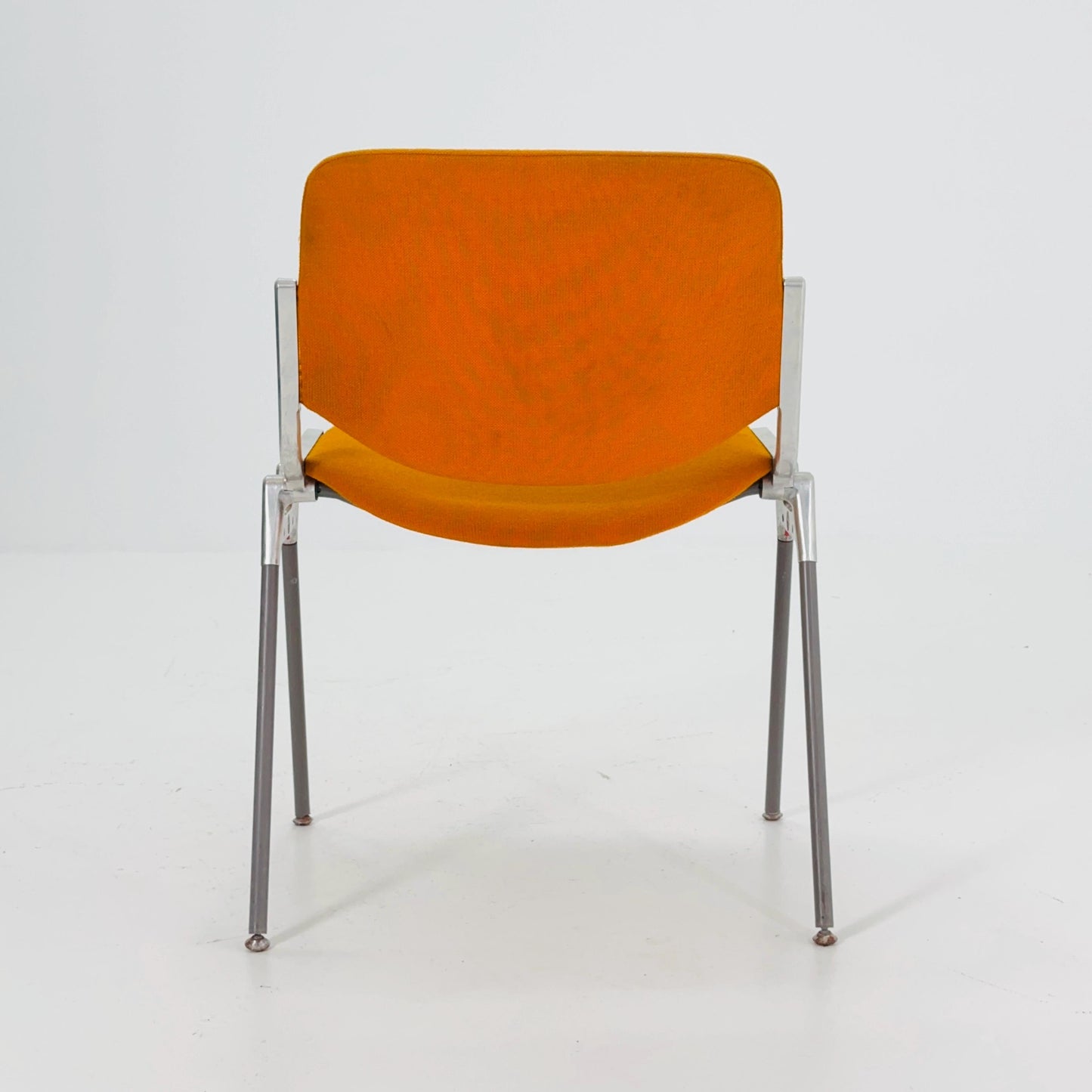 Mid century Stacking Orange fabric chair by Giancarlo Piretti for Anomima Castelli ,Italy 1960s