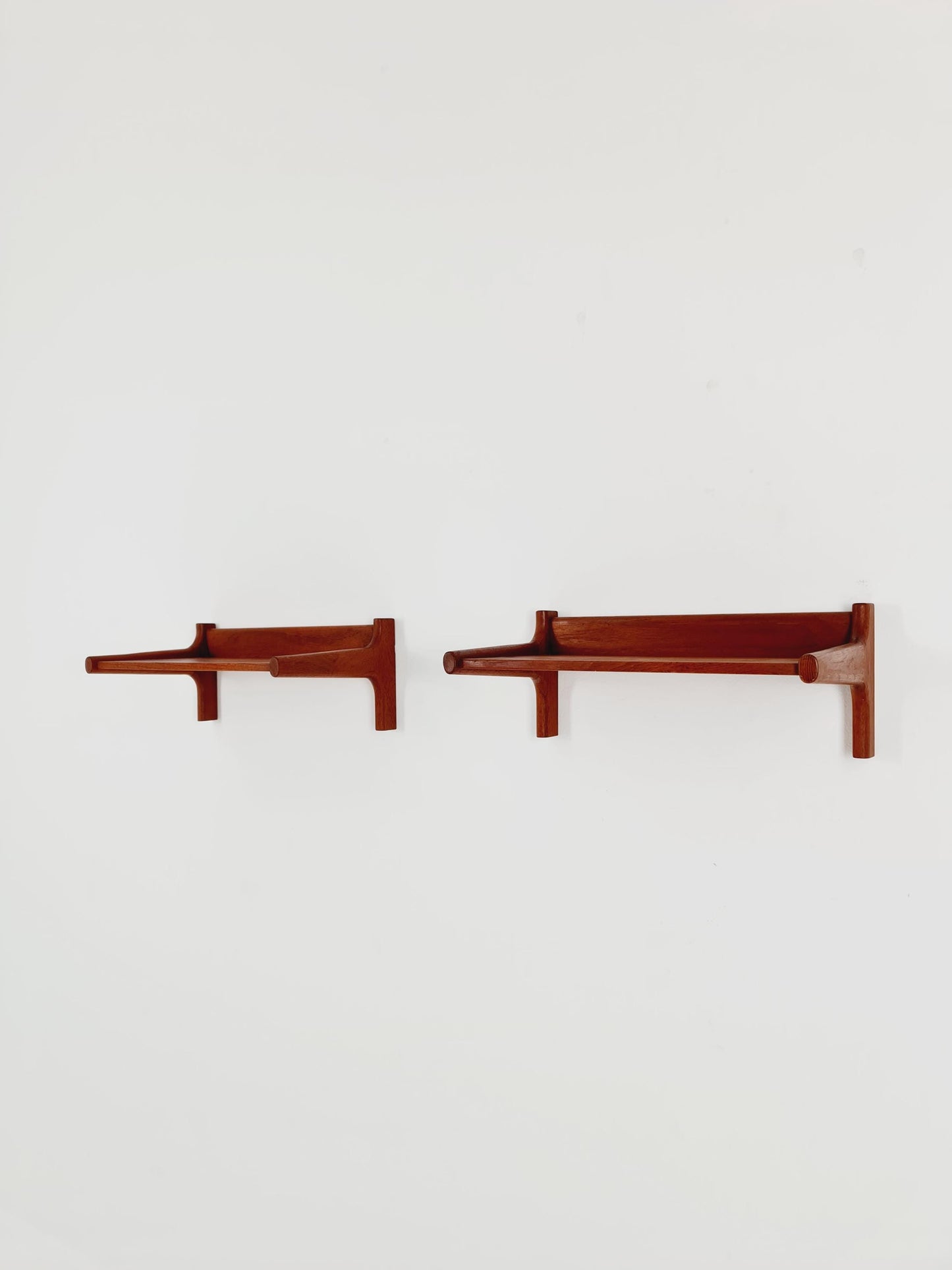 Pair Danish Teak hanging telephone table/ Nightstands / bedside table/ By Kai Kristansen Denmark 1960s