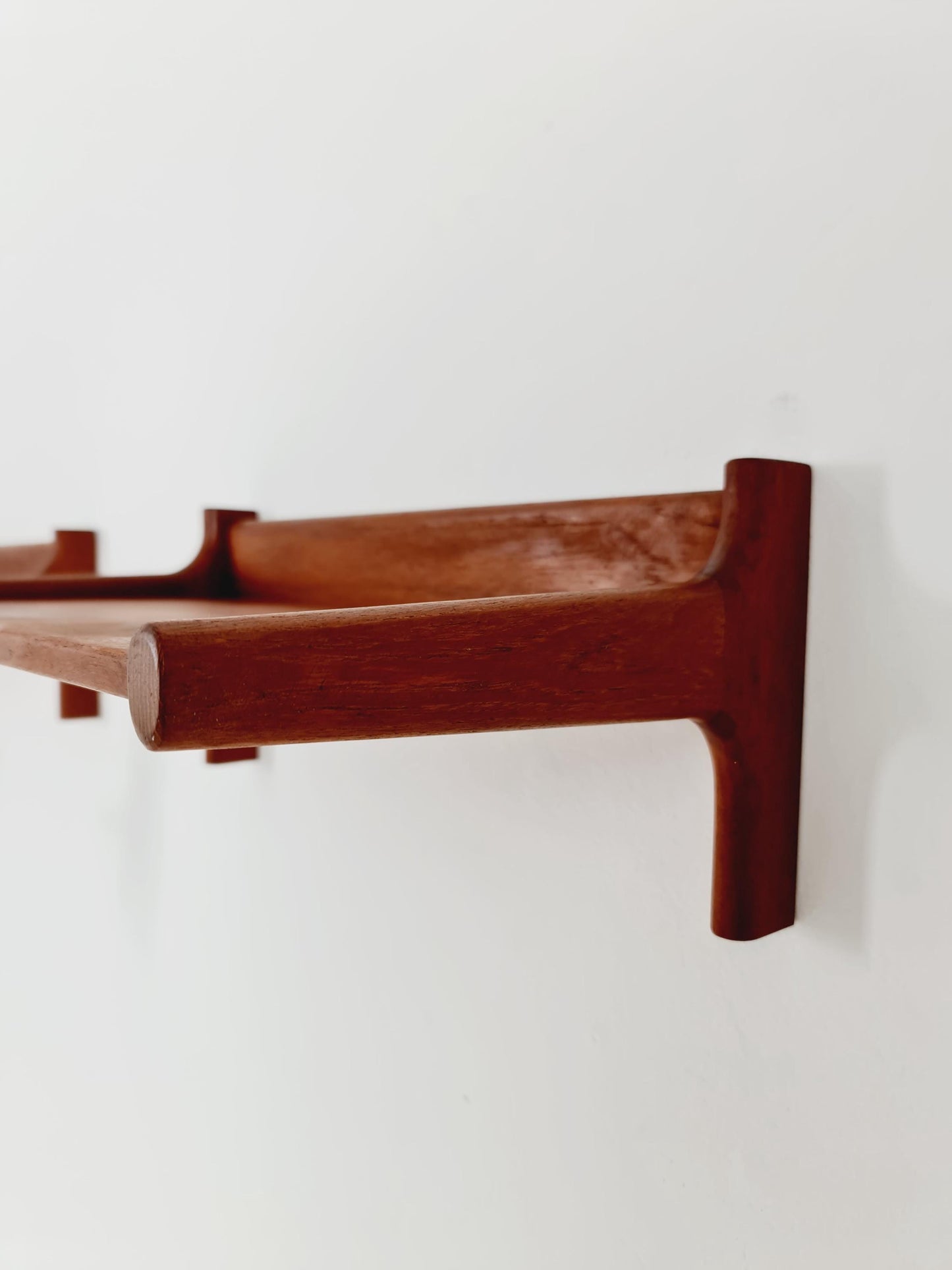 Pair Danish Teak hanging telephone table/ Nightstands / bedside table/ By Kai Kristansen Denmark 1960s