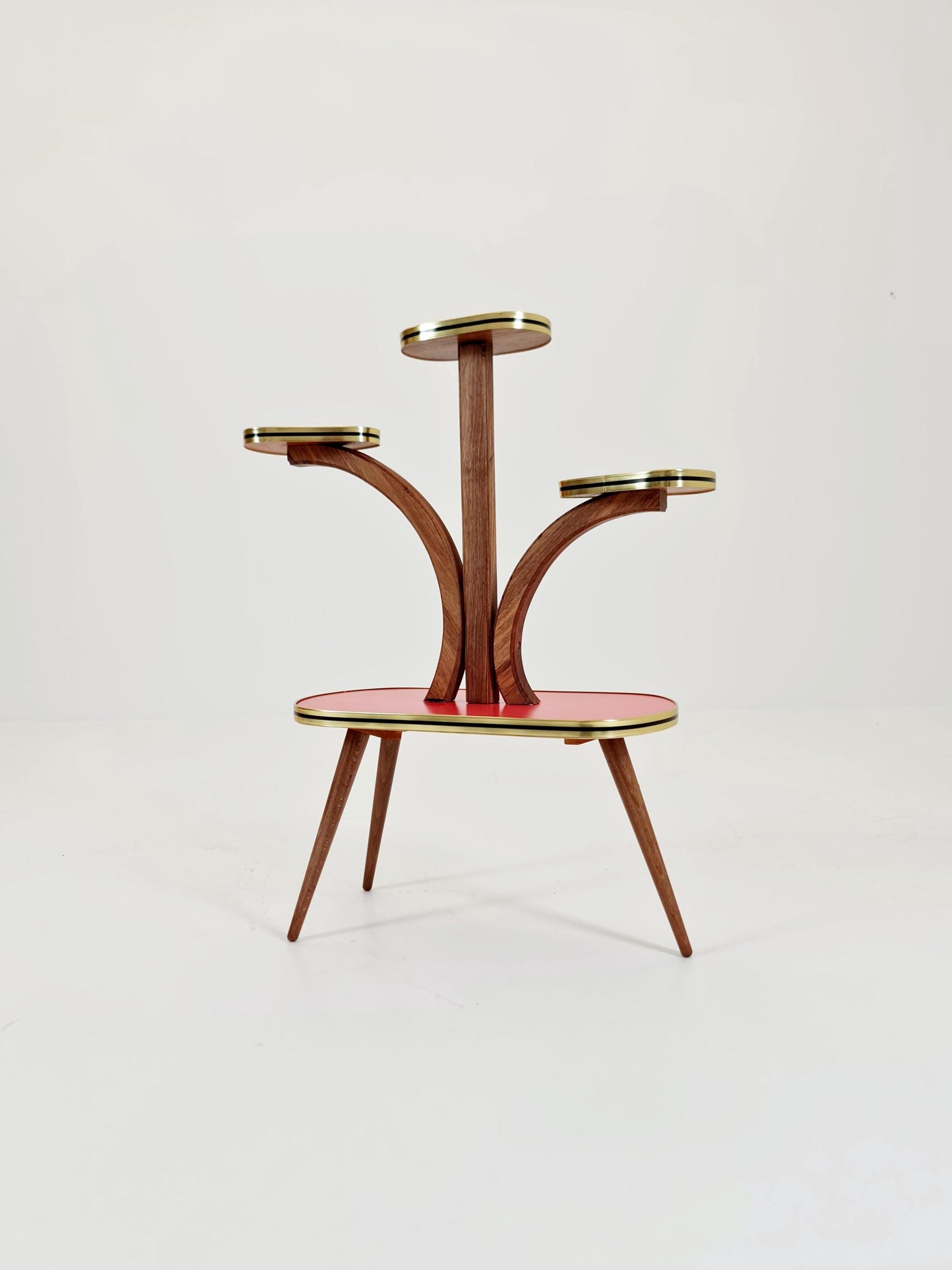 Rare Large German Plant Stand, Colorful Vintage Mid-Century Minimalist Indoor Plant Stand Side Table Retro flower table, 1950s