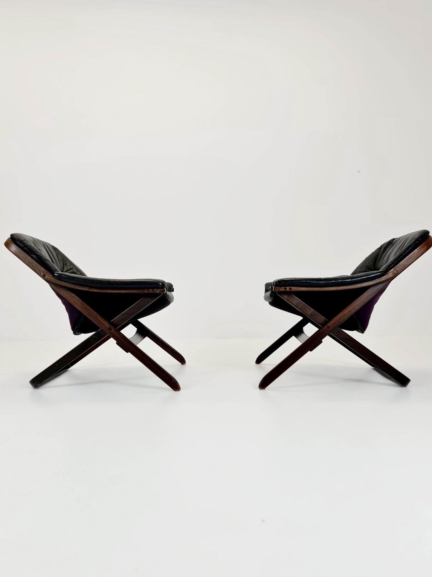 Swedish Midcentury leather armchair by Gote Mobler Nassjo , 1960s, set of 2