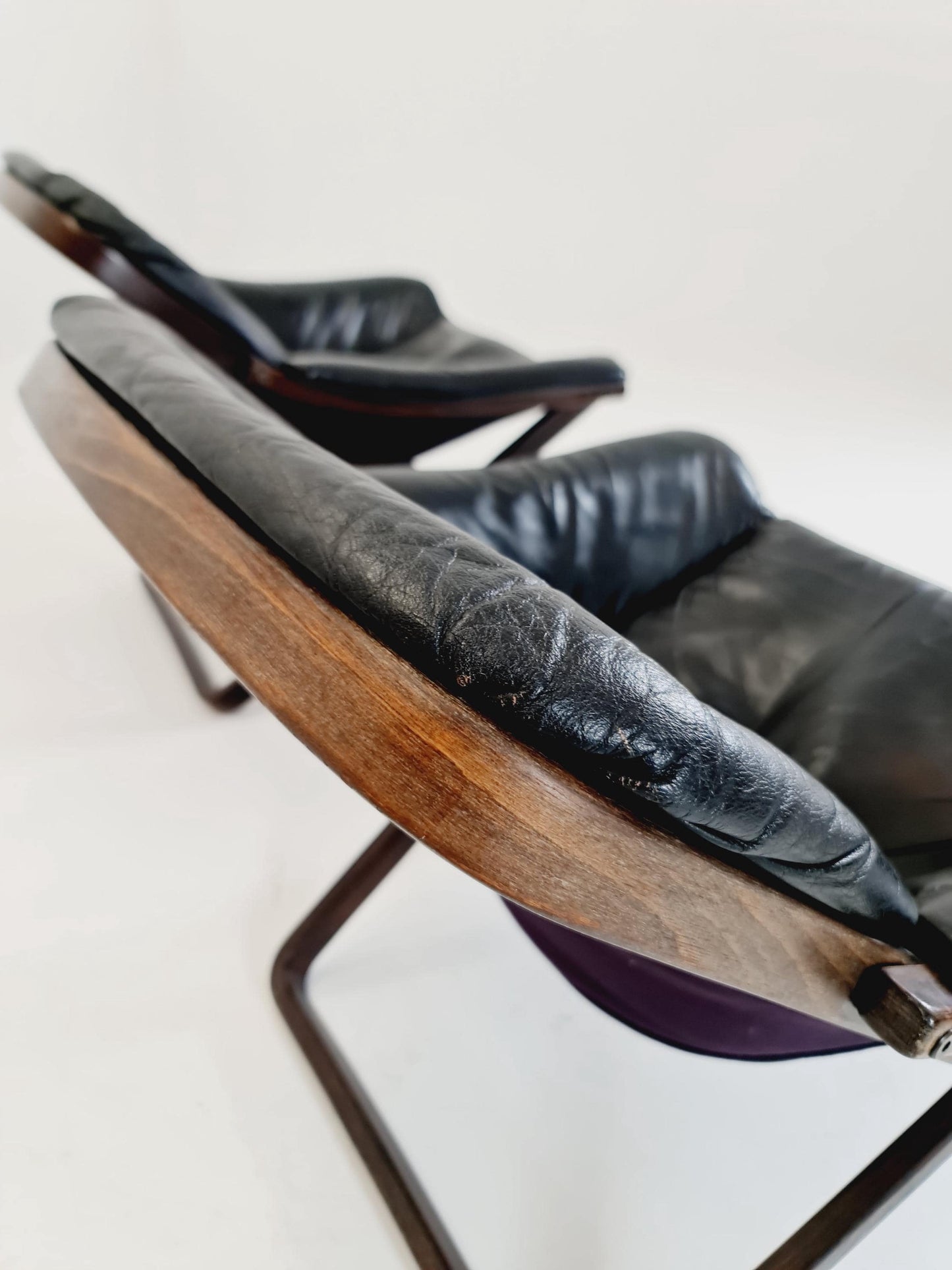 Swedish Midcentury leather armchair by Gote Mobler Nassjo , 1960s, set of 2