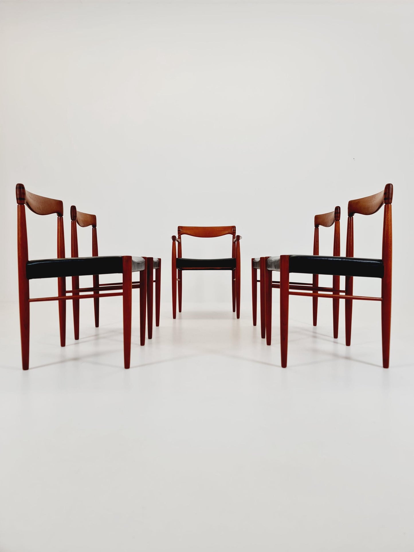 Danish teak & danish cord dining chairs by H. W. Klein for Bramin, 1960s, set of 4