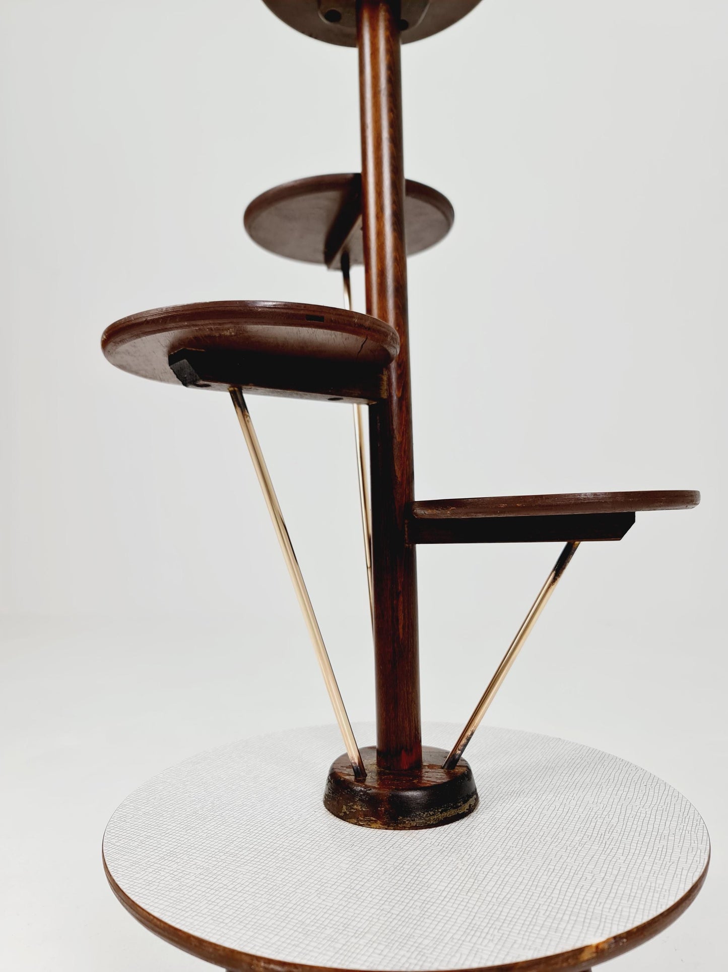 Big 1950s German Plant Stand, Colorful Vintage Mid-Century Minimalist Indoor Plant Stand Side Table Retro flower table By Opal