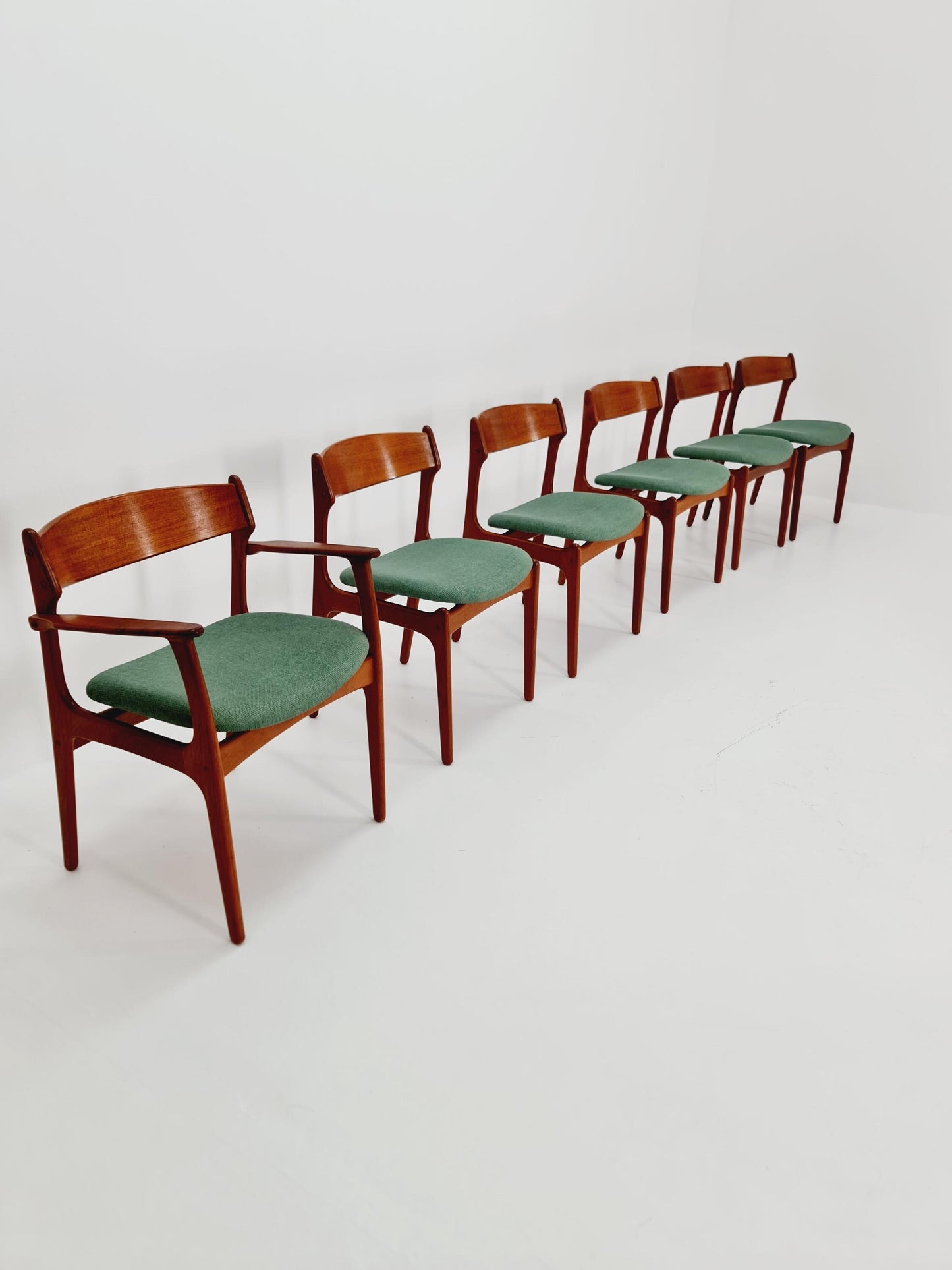 Vintage Danish teak dining/desk chairs by Erik Buch for O D Möbler, 1960s Set of 6
