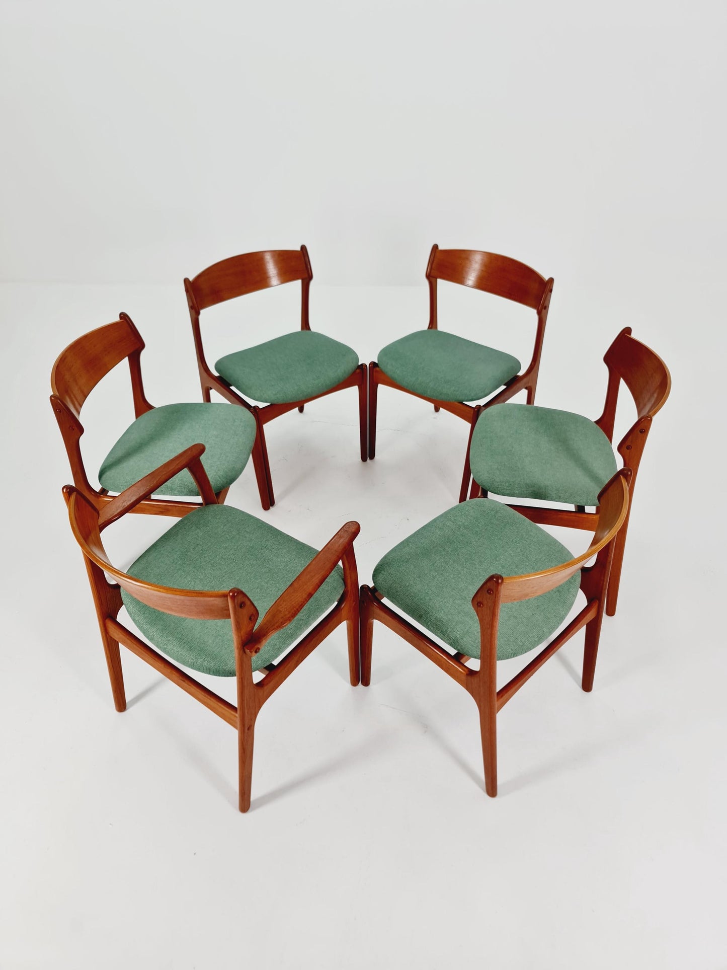 Vintage Danish teak dining/desk chairs by Erik Buch for O D Möbler, 1960s Set of 6