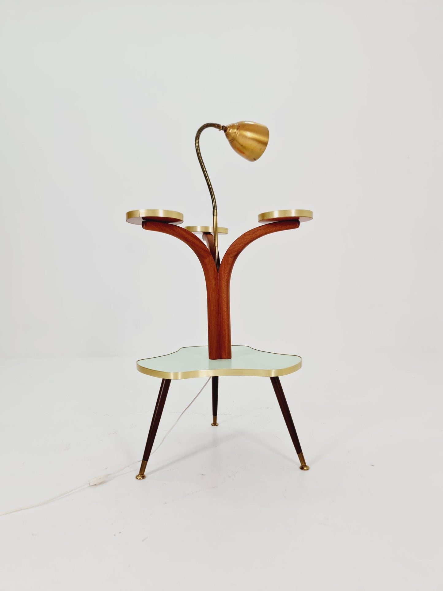 Super Rare Vintage German plant Stand Minimalist Indoor Plant Stand Side flower table with lamp 1960s