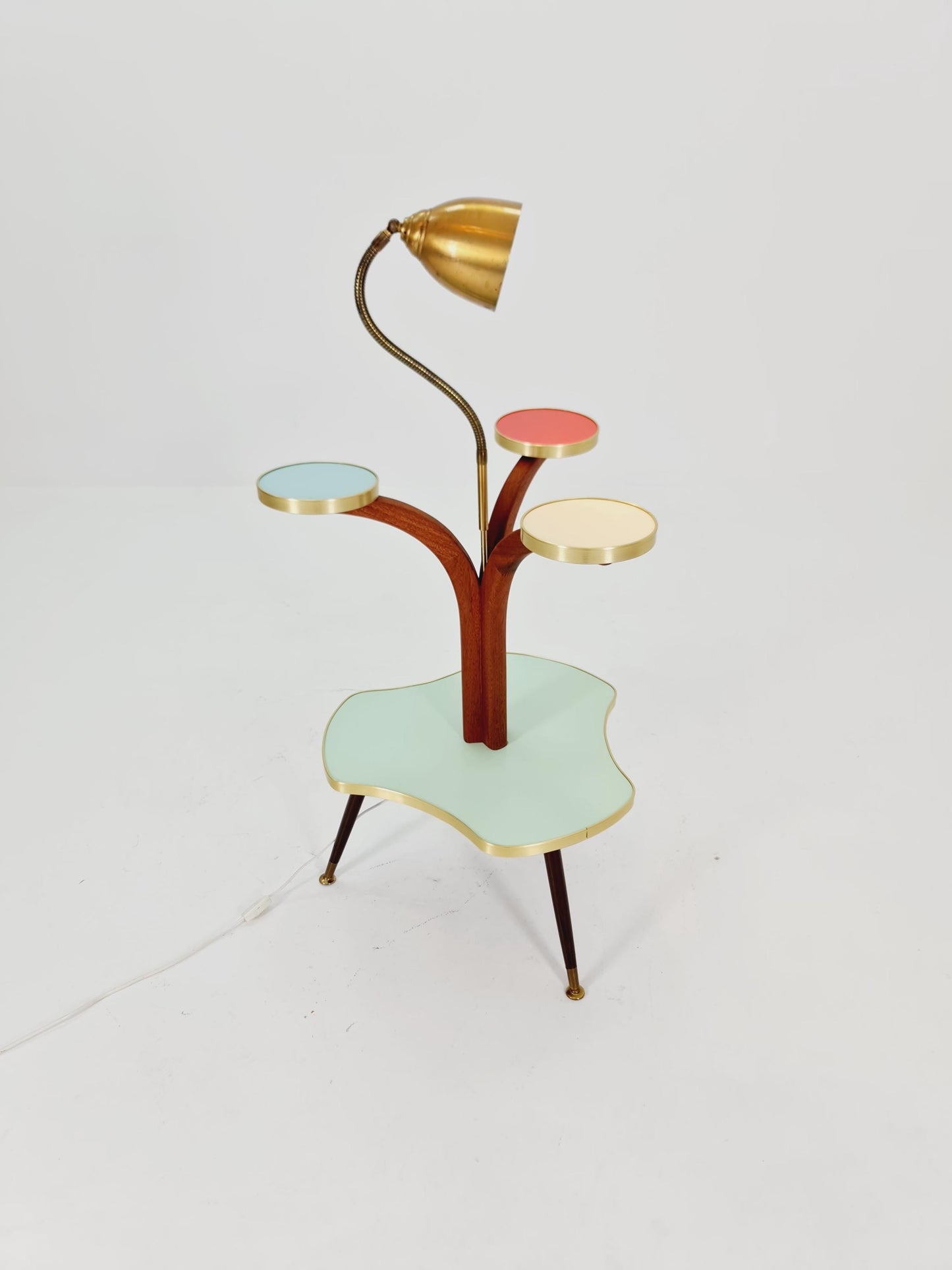 Super Rare Vintage German plant Stand Minimalist Indoor Plant Stand Side flower table with lamp 1960s