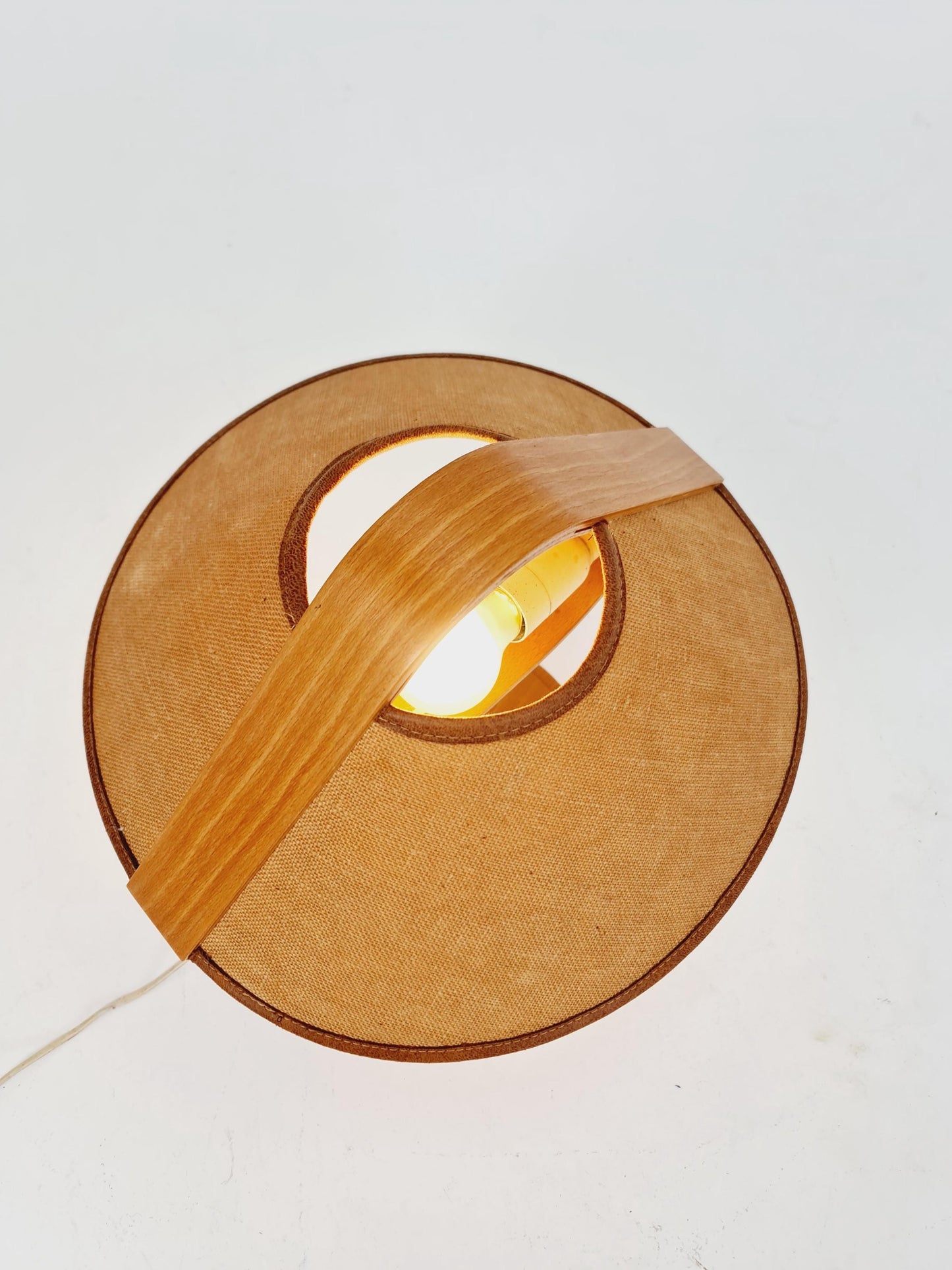 Vintage Danish wood large table lamp, By Domus 1960s/1970s