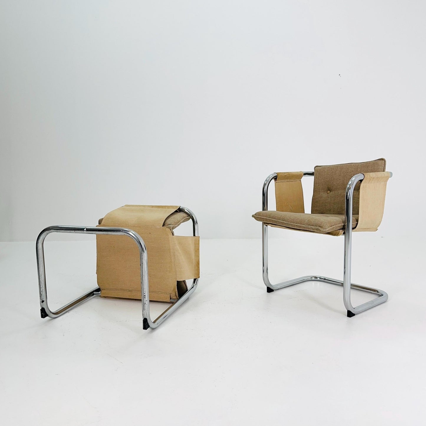 Set of 2 Mid Century Modern Kadett armchairs, designed by Tomas Jelinek for IKEA in the late 1970s