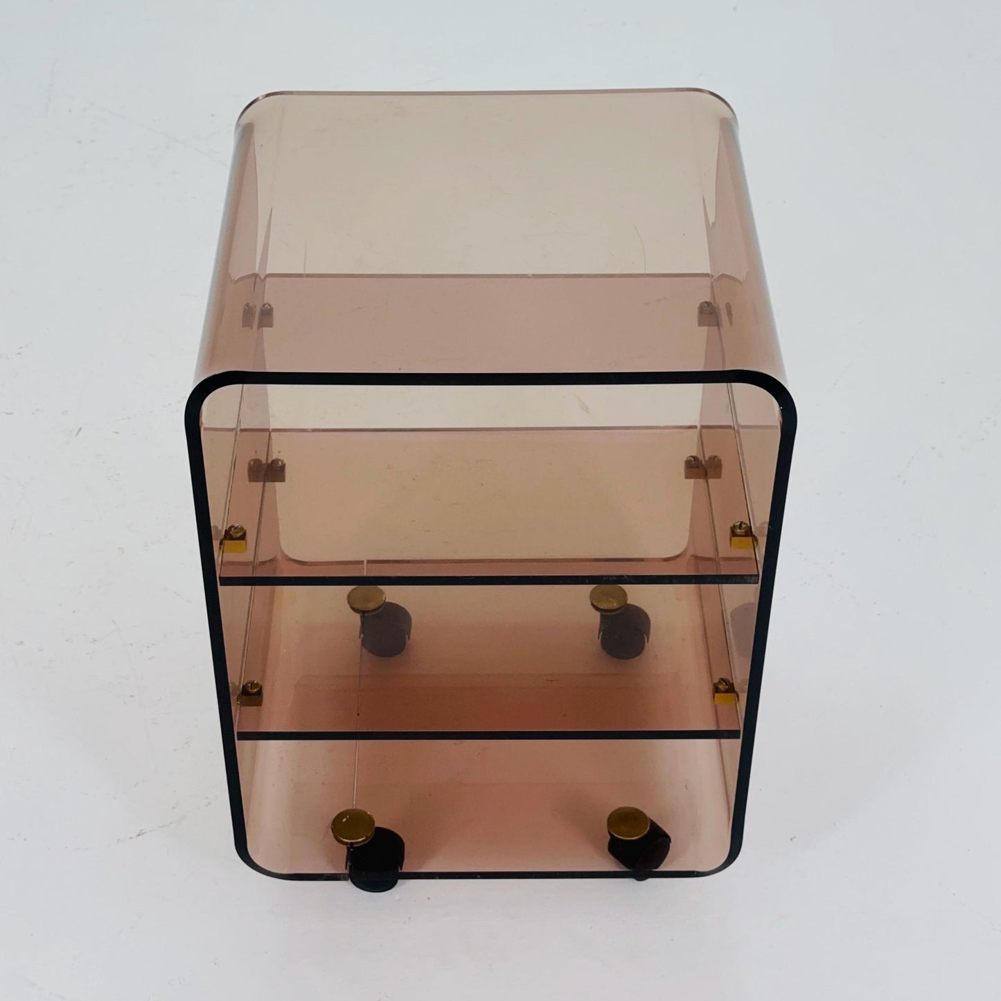 Space age Smoked Brown Plexiglass Trolley-side table by Michel Dumas for Roche Bobois 1970s