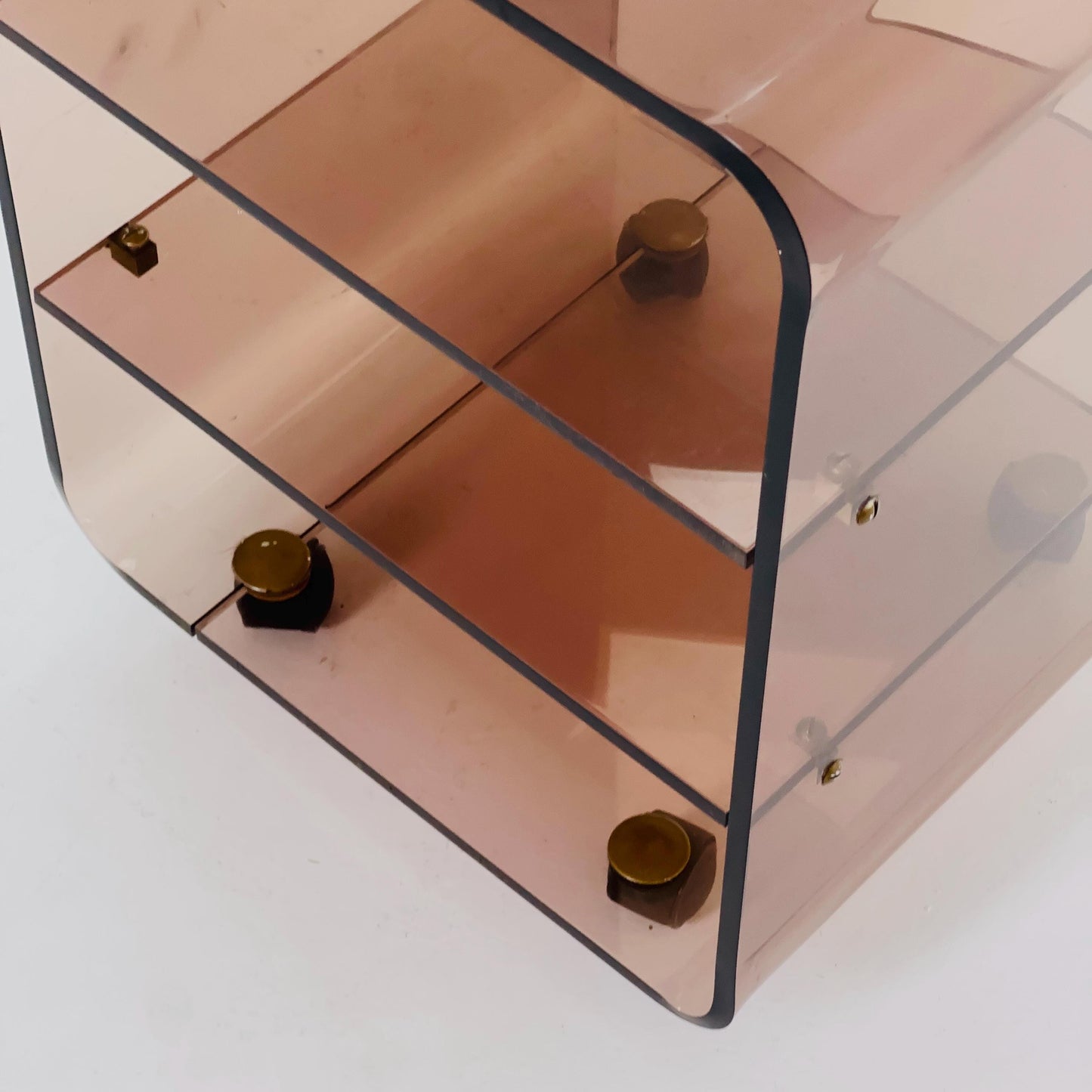 Space age Smoked Brown Plexiglass Trolley-side table by Michel Dumas for Roche Bobois 1970s